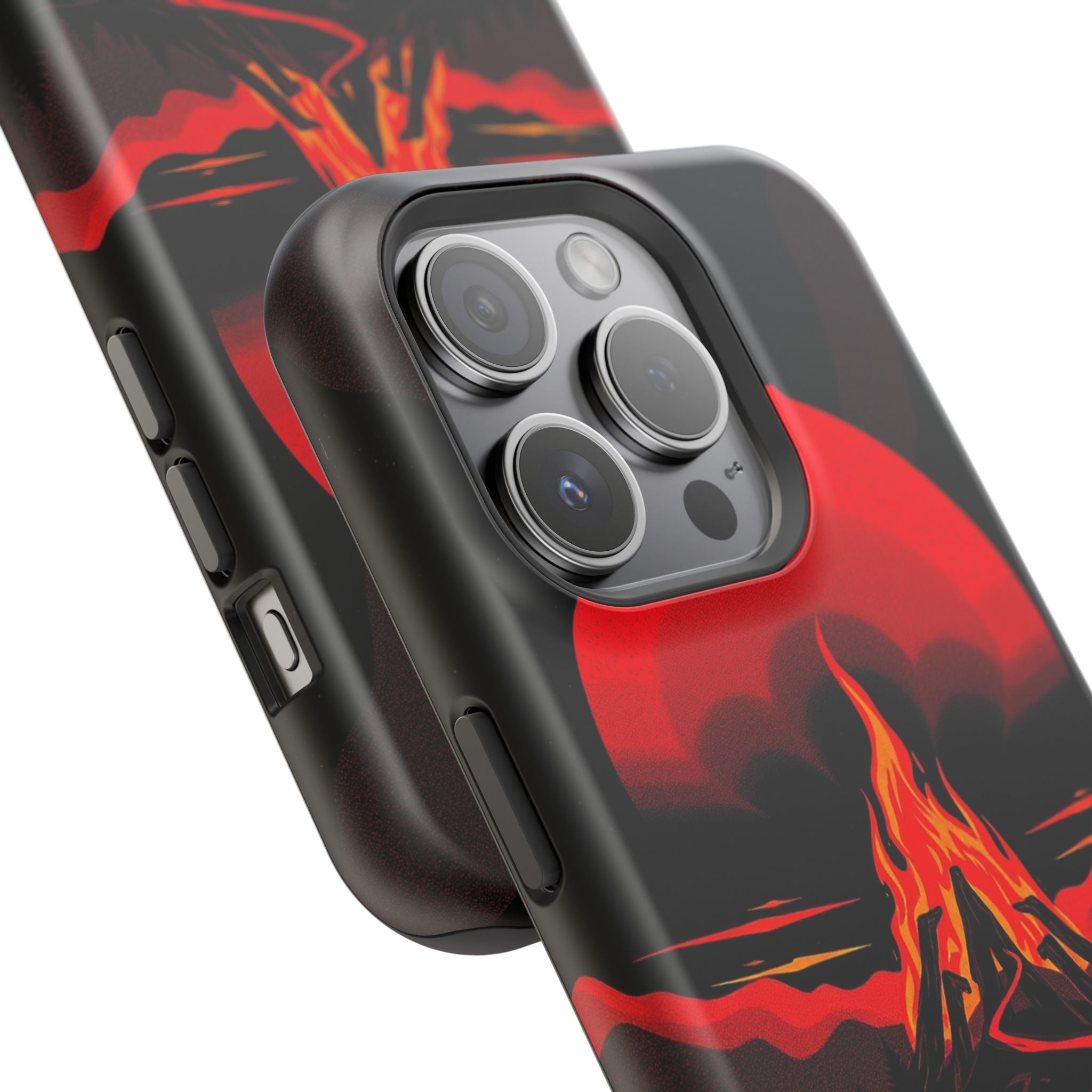 iPhone Black And Crimson Wildfire Glow Slim Everyday Designer Case · iPhone Case