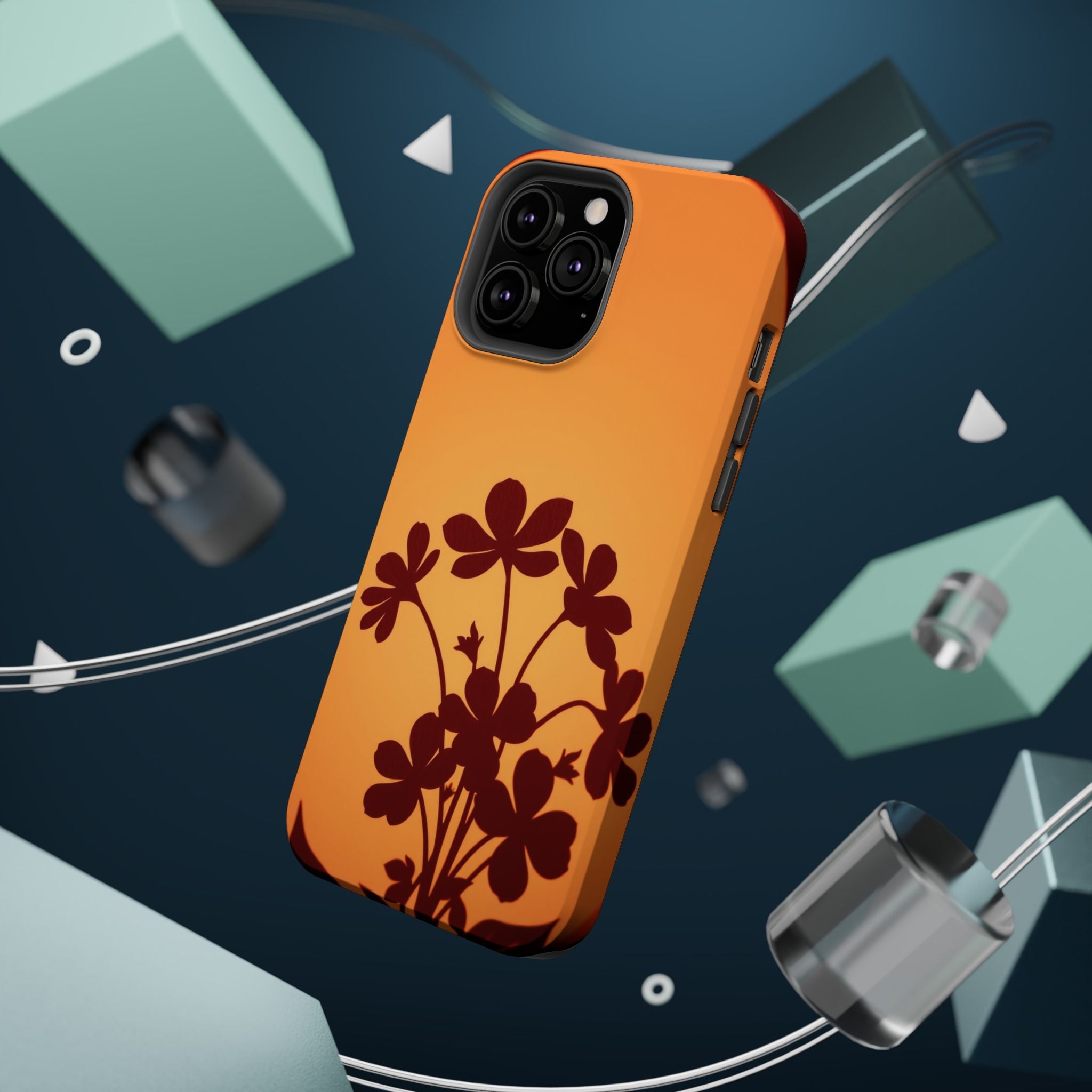 iPhone Floral Silhouette Electric Art Slim Everyday Designer Case · iPhone Case