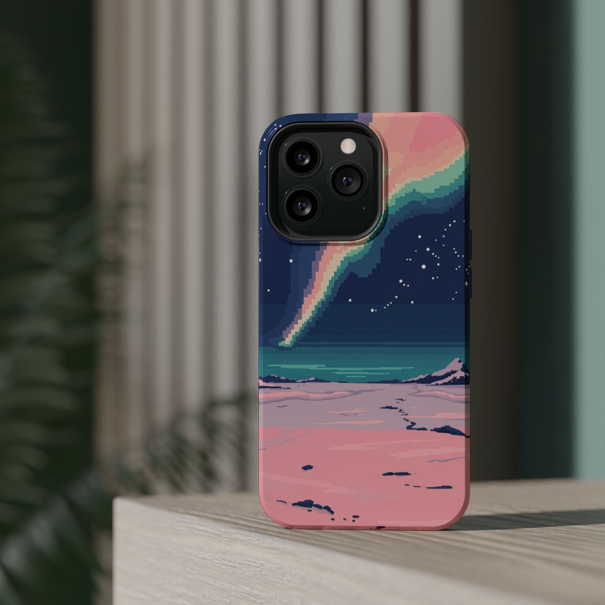 iPhone Mint And Blush Northern Lights Slim Everyday Designer Case · iPhone Case