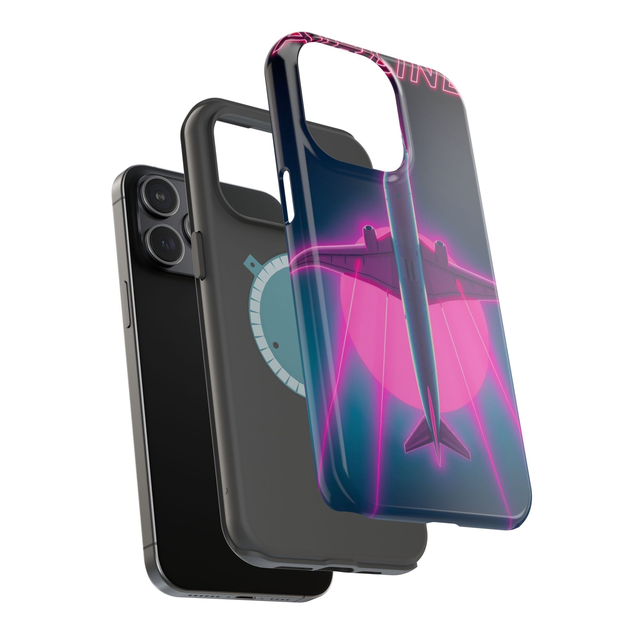 iPhone Cyan And Magenta Retro Airline Poster Slim Everyday Designer Case · iPhon