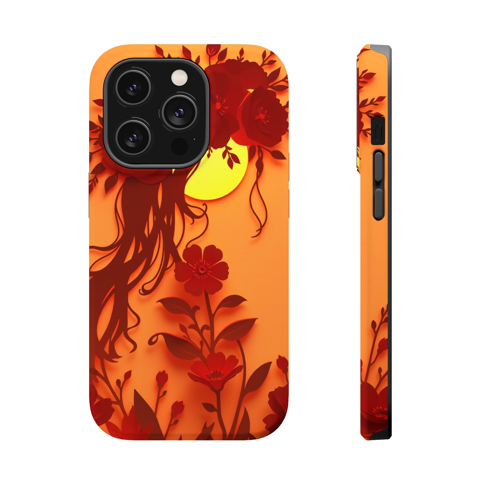 iPhone Sunset Amber And Peach Floral Crown Slim iPhone Everyday · iPhone Case