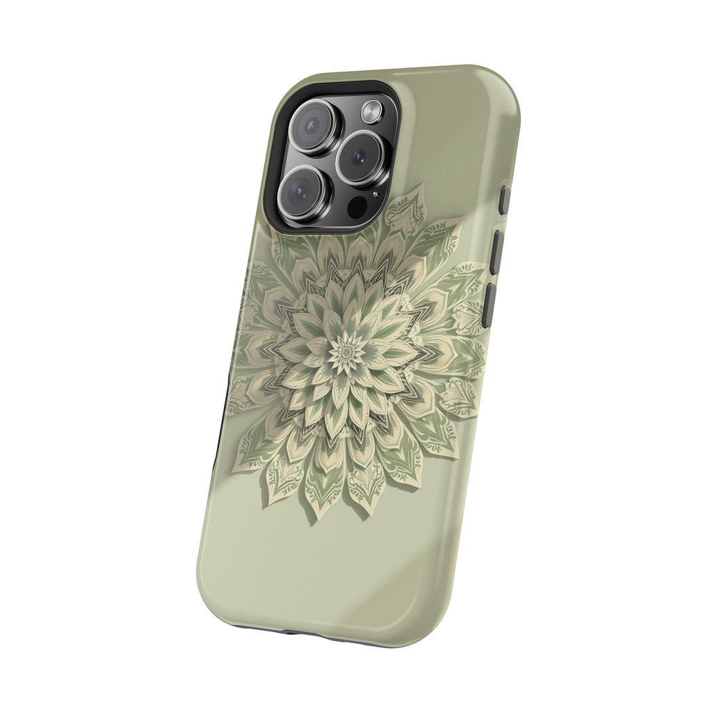 iPhone Sage And Ivory Floral Mandala Slim Everyday Designer Case · iPhone Case