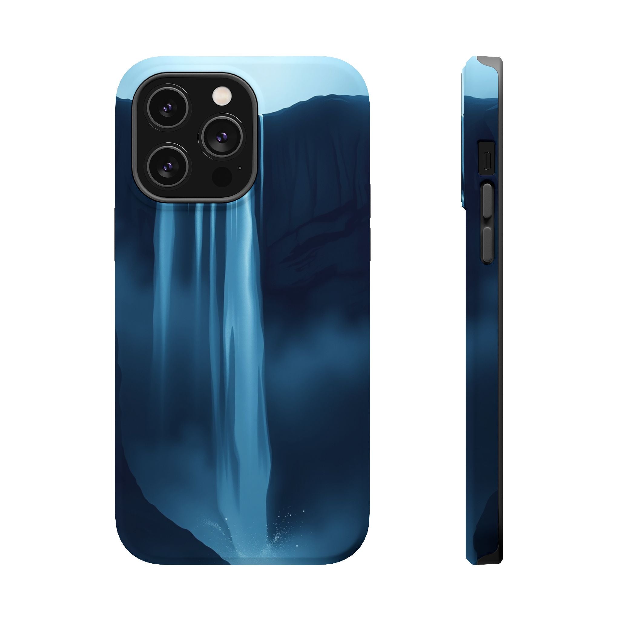 iPhone Midnight Blue And Silver Waterfall Mist Soft iPhone Finish · iPhone Case