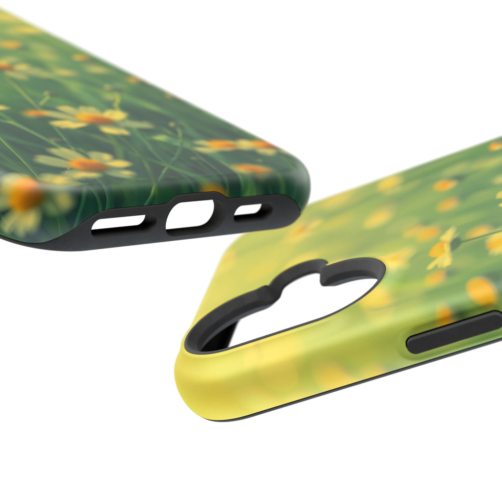 iPhone Emerald Green And Gold Wildflower Field Soft Finish Everyday · iPhone Cas