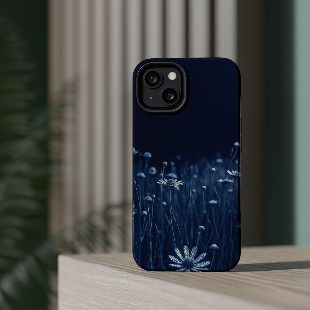 iPhone Midnight Blue And Silver Wildflower Field Clean iPhone Minimal · iPhone C
