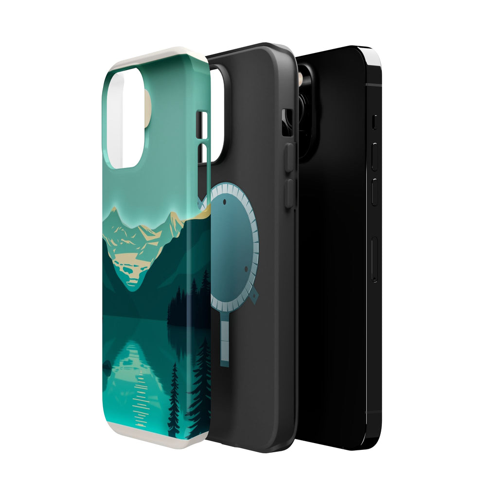 iPhone Glacier Lake Paper Cut Art Bold Modern Everyday Snap Case · iPhone Case