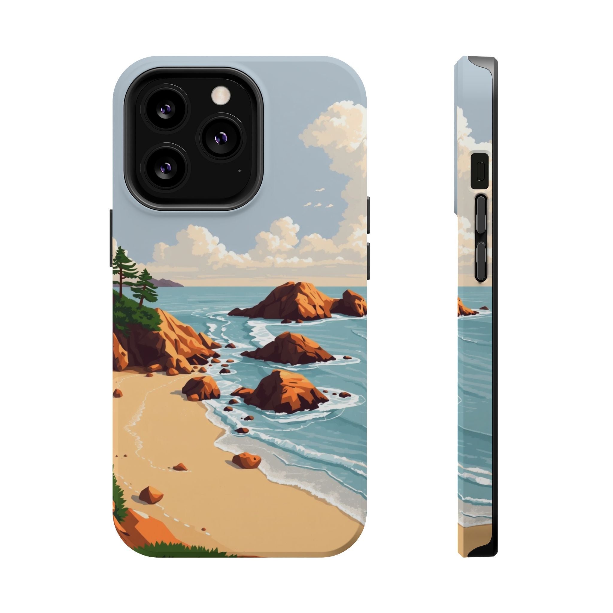 iPhone Mustard And Rust Pebble Beach Slim Everyday Designer Case · iPhone Case