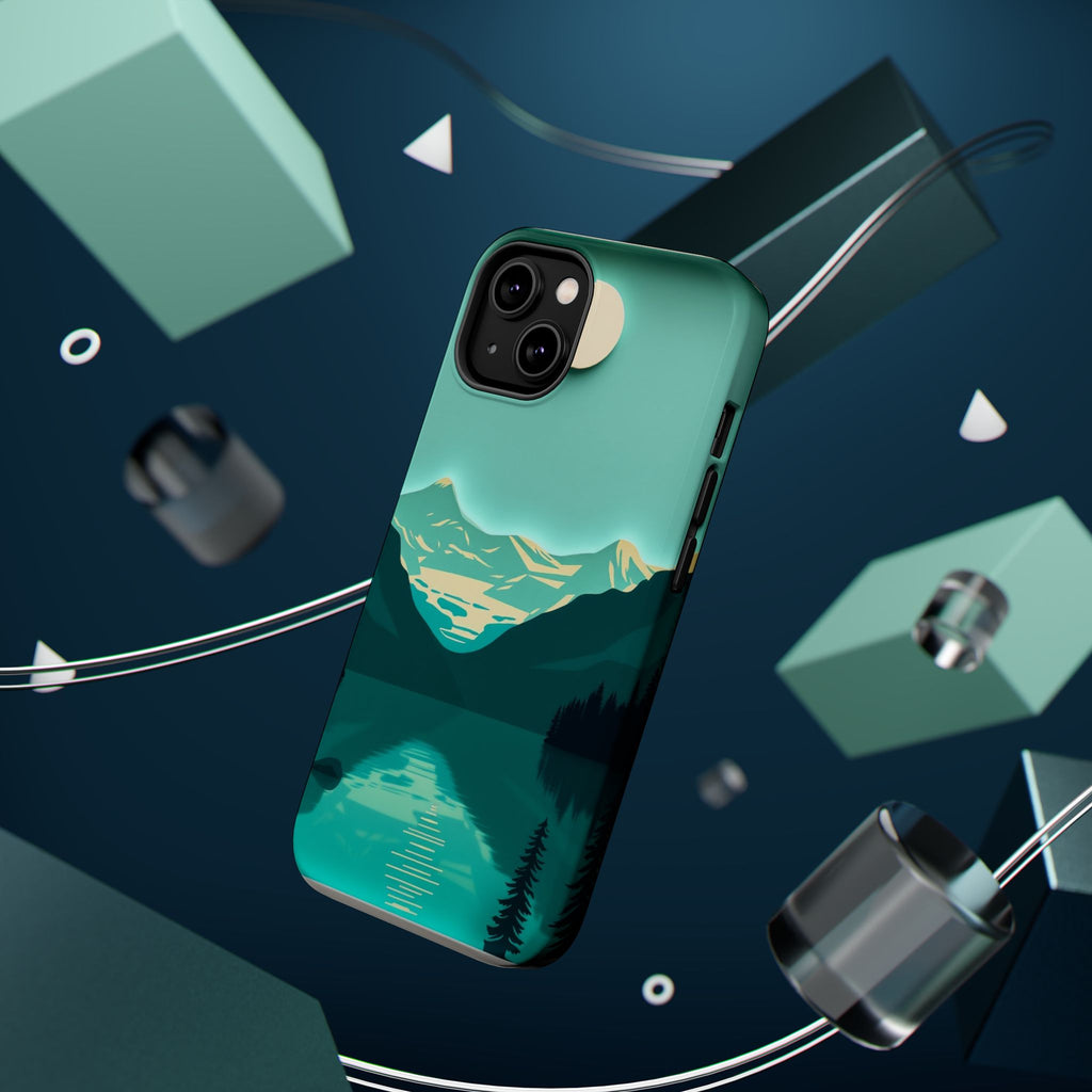 iPhone Glacier Lake Paper Cut Art Bold Modern Everyday Snap Case · iPhone Case
