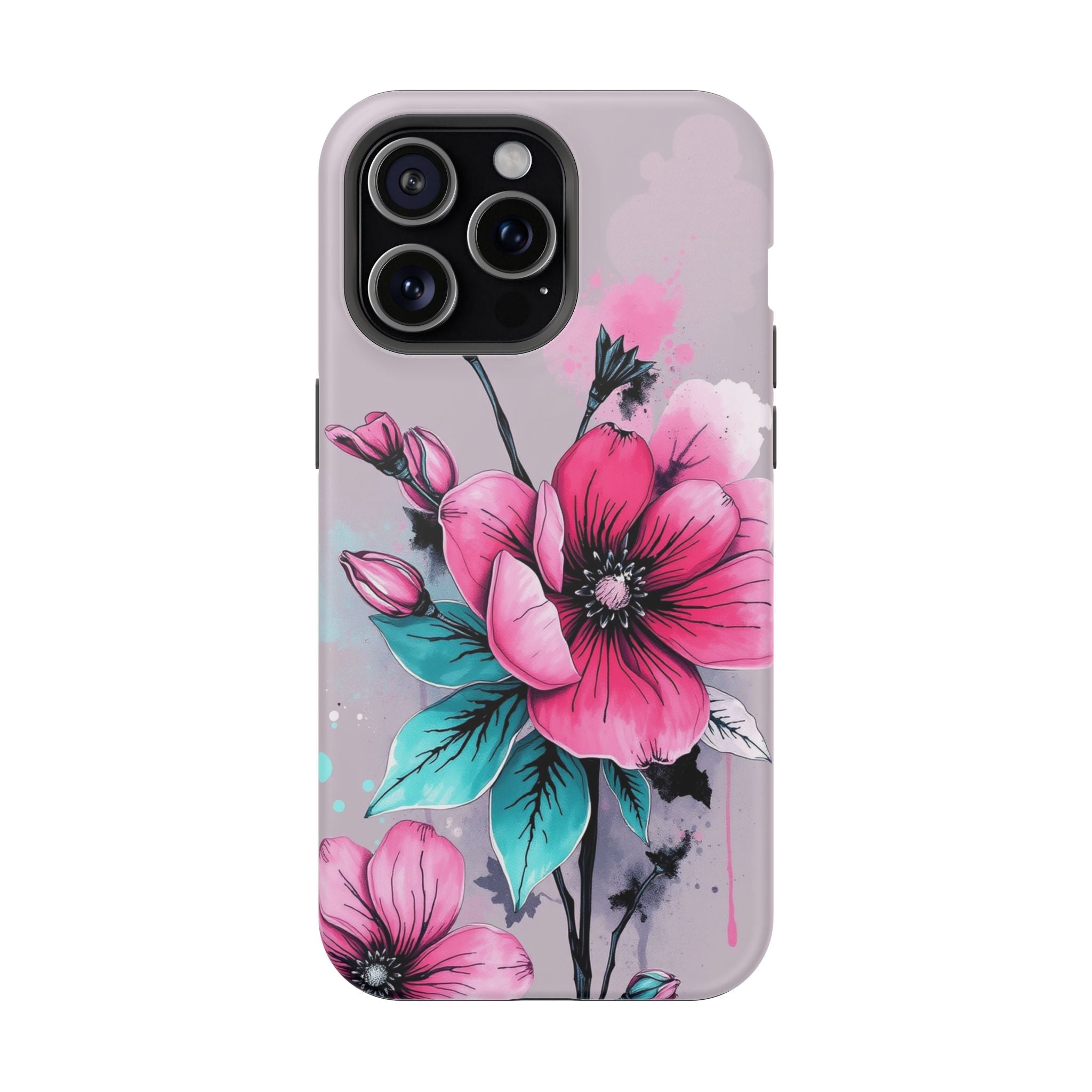 iPhone Mint And Blush Floral Ink Wash Slim Everyday Designer Case · iPhone Case