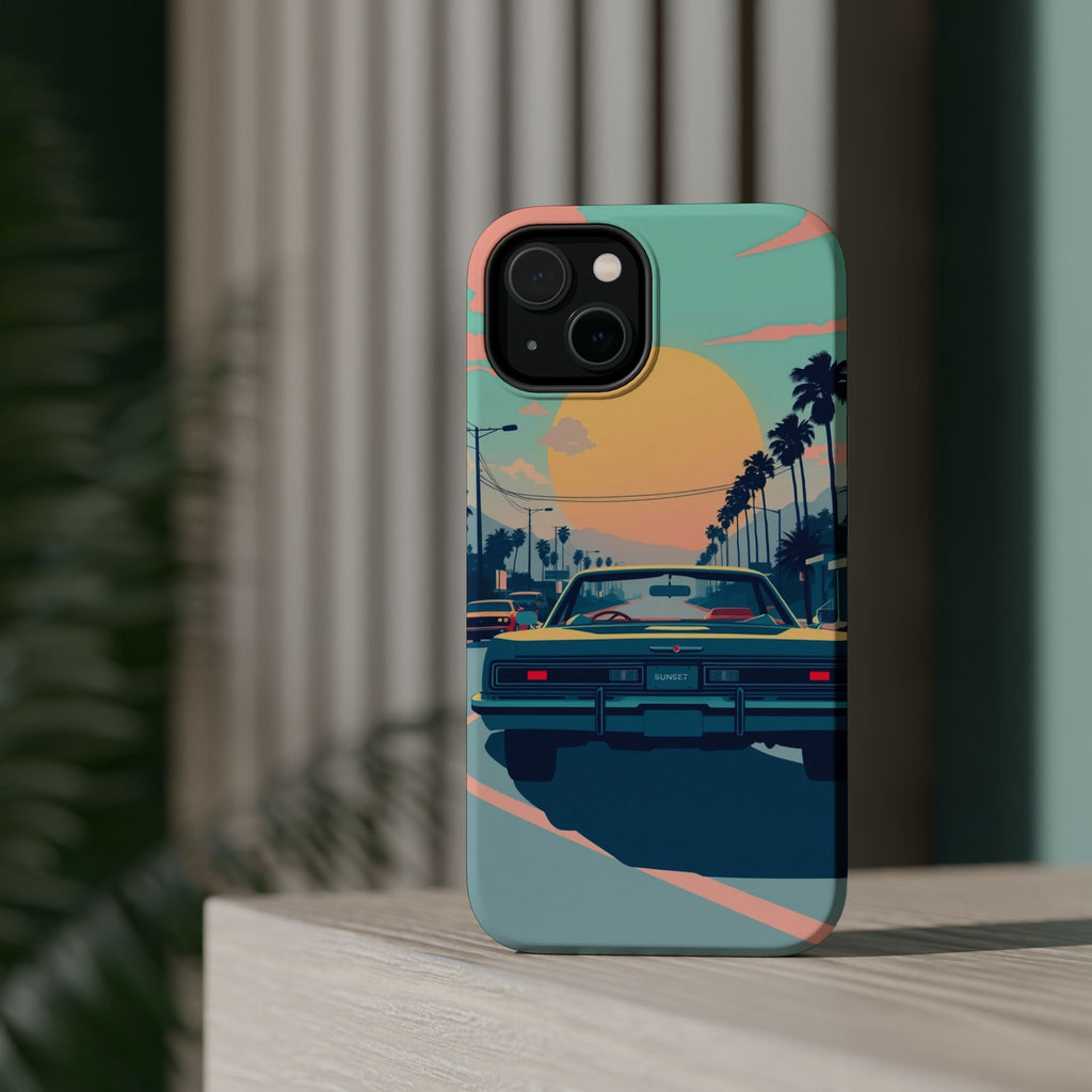 iPhone Sunset Drive 80s Pop Art Bold Slim Everyday Designer Case · iPhone Case