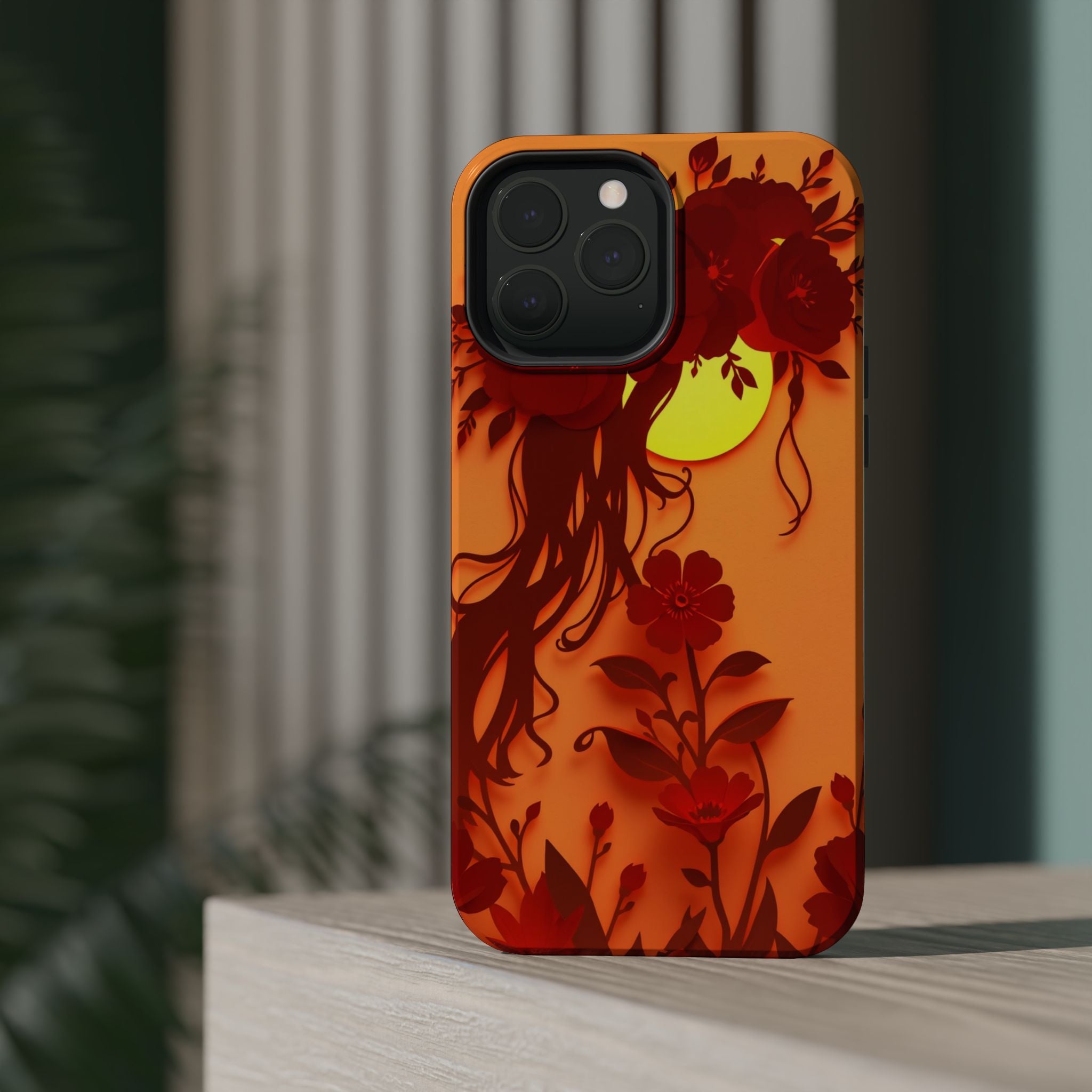iPhone Sunset Amber And Peach Floral Crown Slim iPhone Everyday · iPhone Case