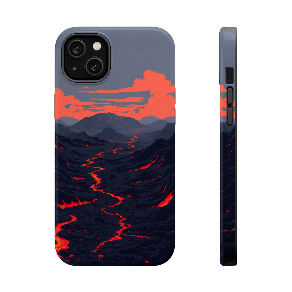 iPhone Lava Field Pixel Art -Bit Bold Modern Everyday Snap Case · iPhone Case
