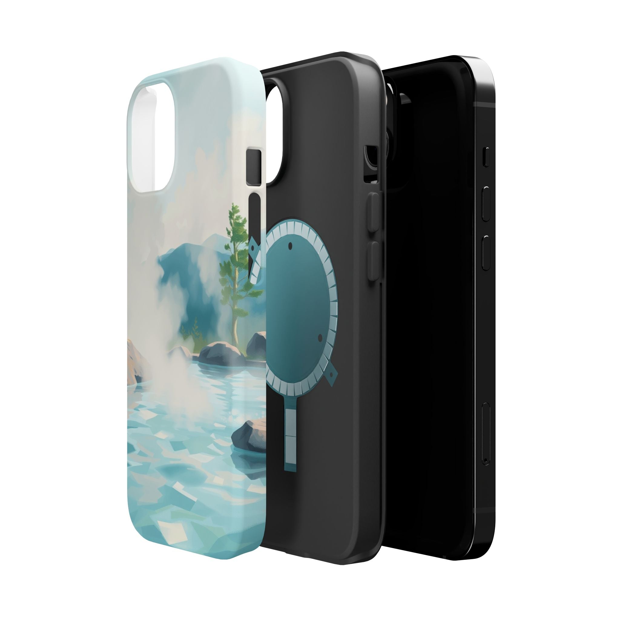 iPhone Mint And Blush Hot Spring Steam Slim Everyday Designer Case · iPhone Case