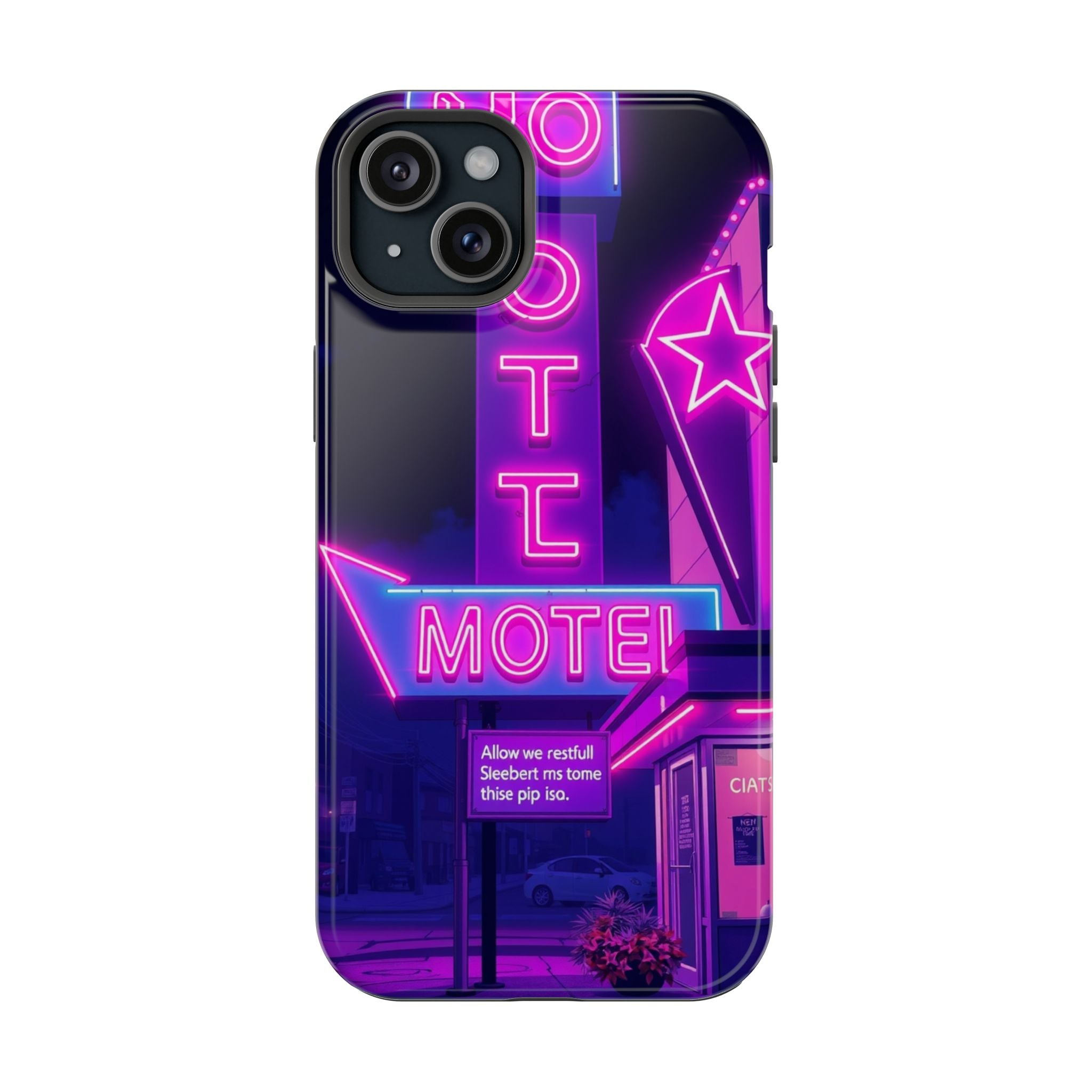 iPhone Neon Sign Motel Enchanted Art Slim Everyday Designer Case · iPhone Case