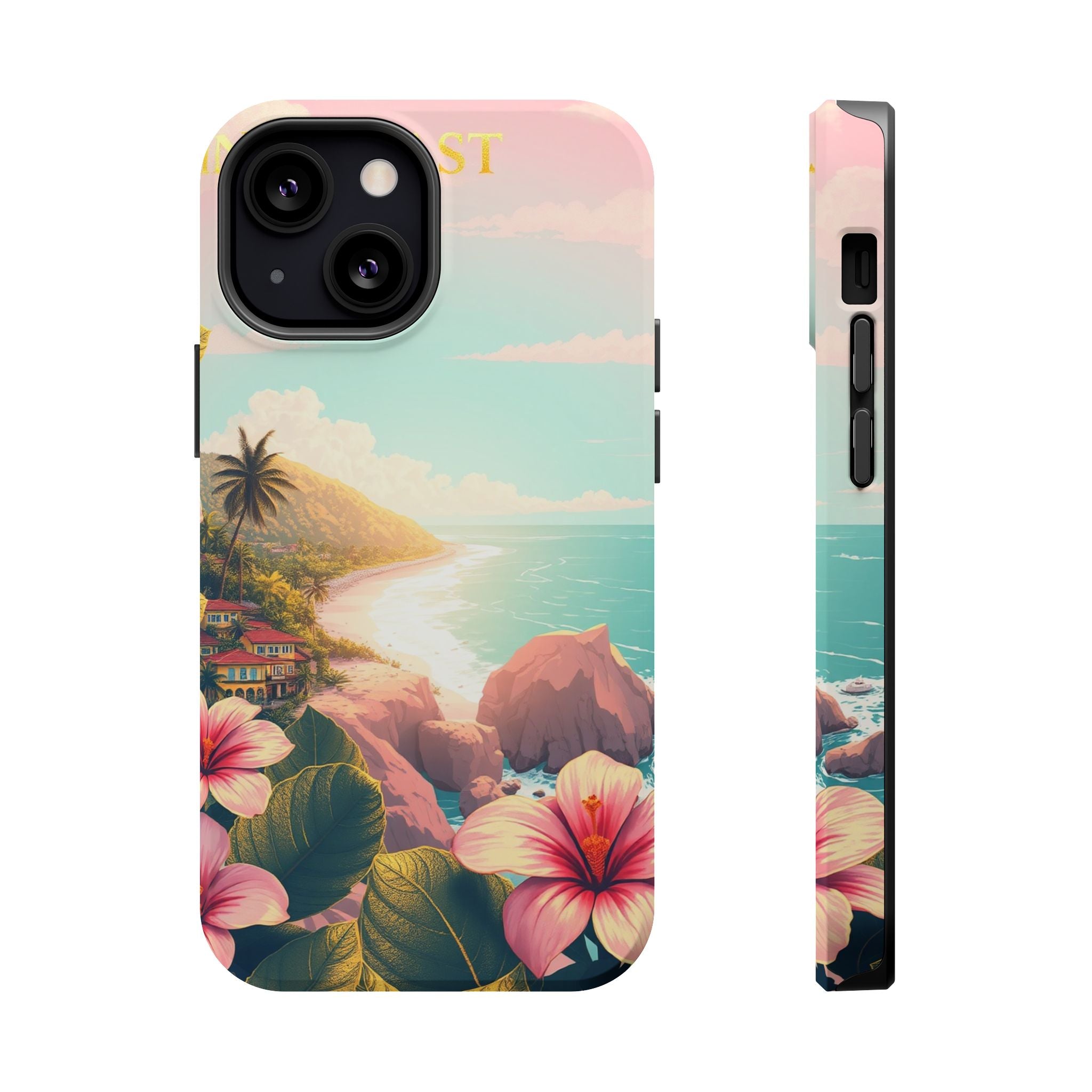 iPhone Mint And Blush Hibiscus Coast Slim Everyday iPhone 14 Designer · iPhone C