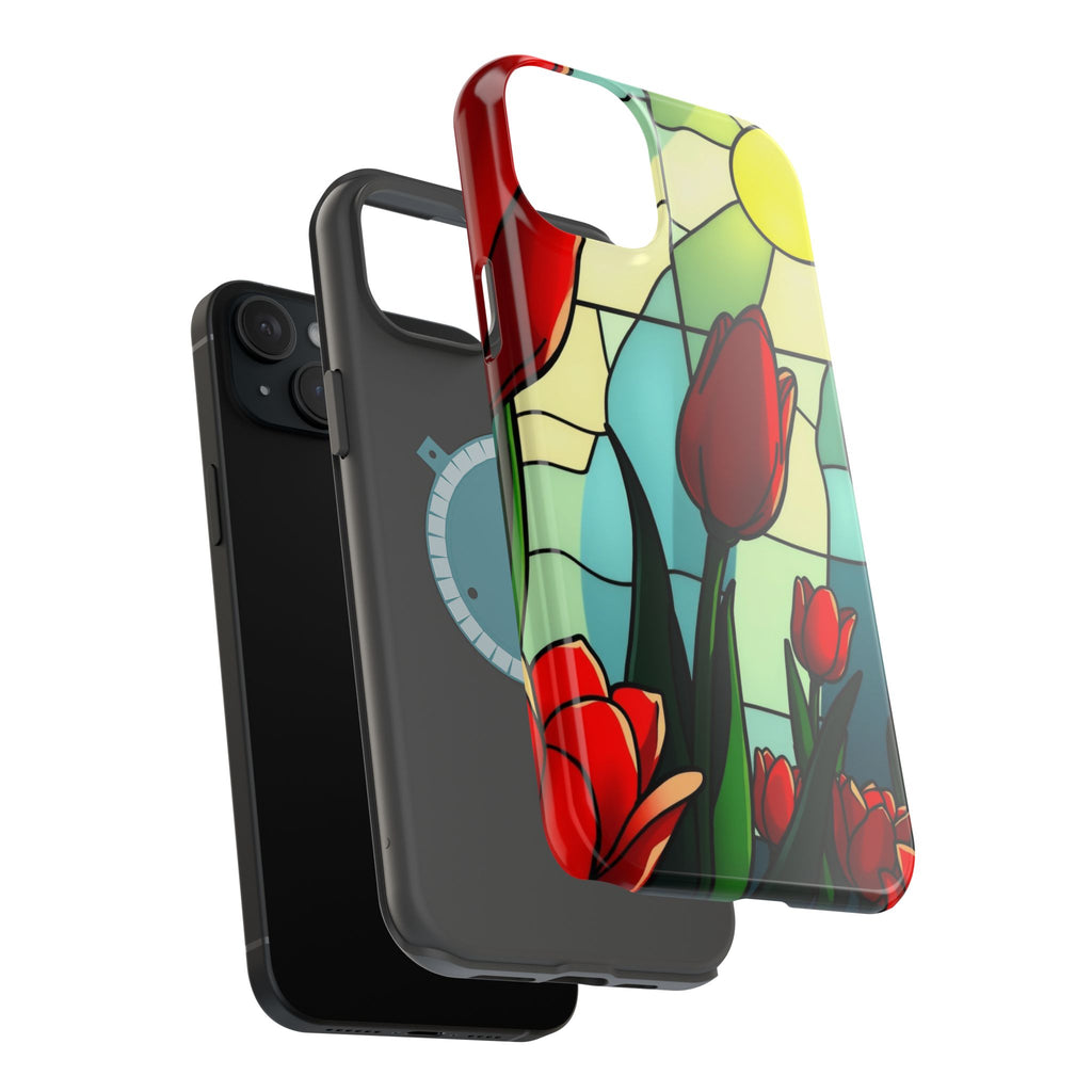 iPhone Tulip Row Stained Glass Slim Everyday Designer Case · iPhone Case