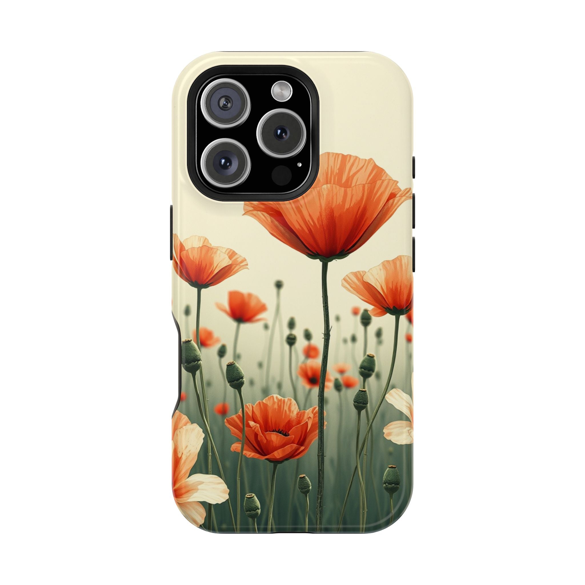 iPhone Sage And Ivory Poppy Field Bold Modern Everyday Snap Case · iPhone Case