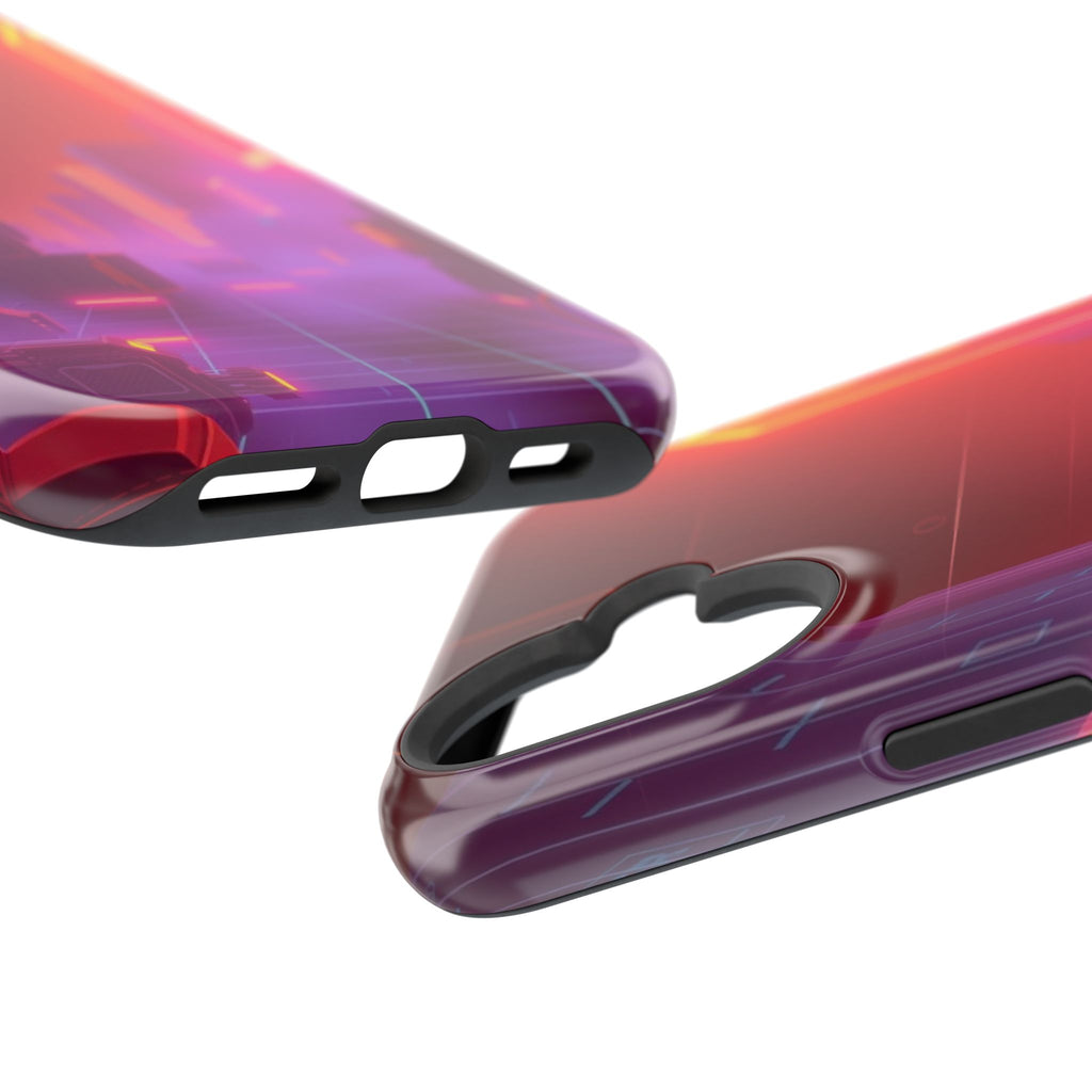 iPhone Dreamy 80s Grid Synthwave Design Slim Everyday Designer Case · iPhone Cas