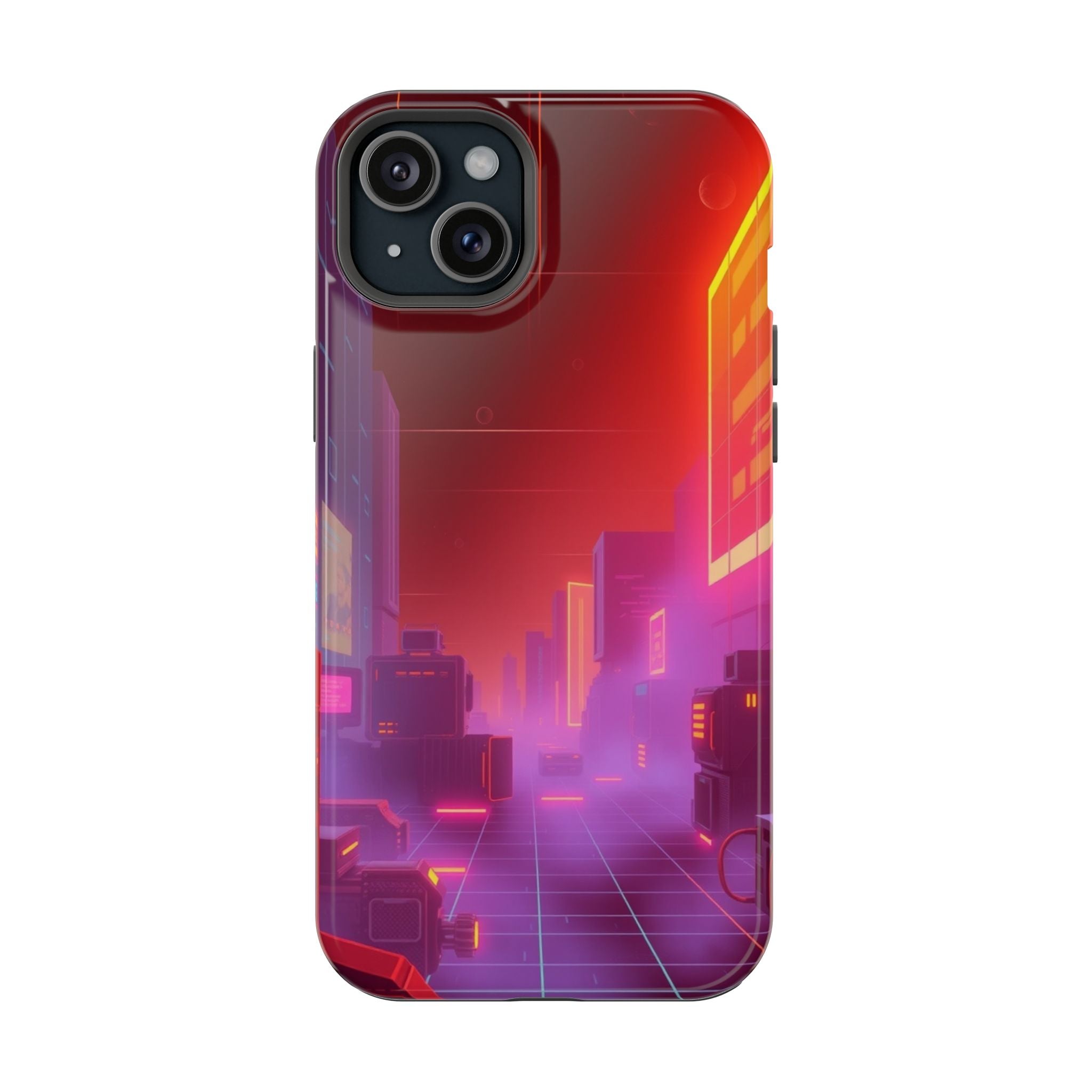 iPhone Dreamy 80s Grid Synthwave Design Slim Everyday Designer Case · iPhone Cas