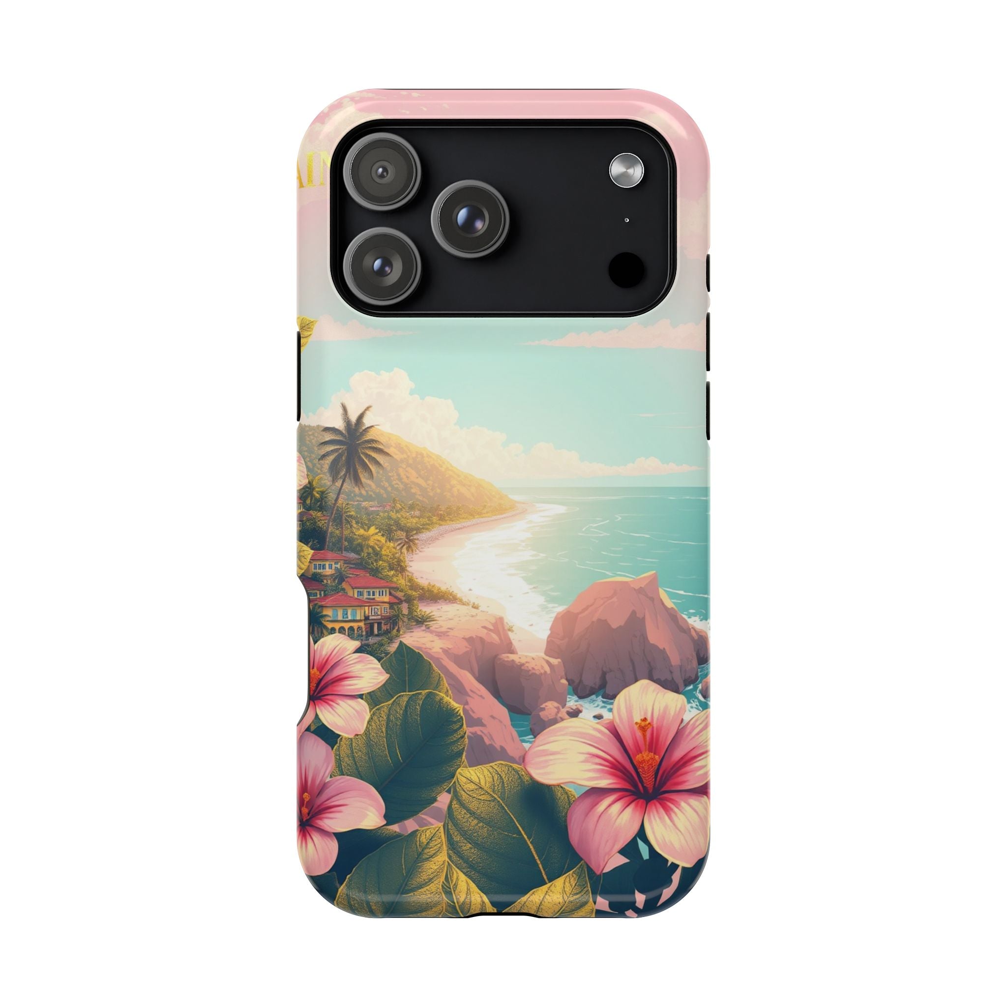 iPhone Mint And Blush Hibiscus Coast Slim Everyday iPhone 14 Designer · iPhone C