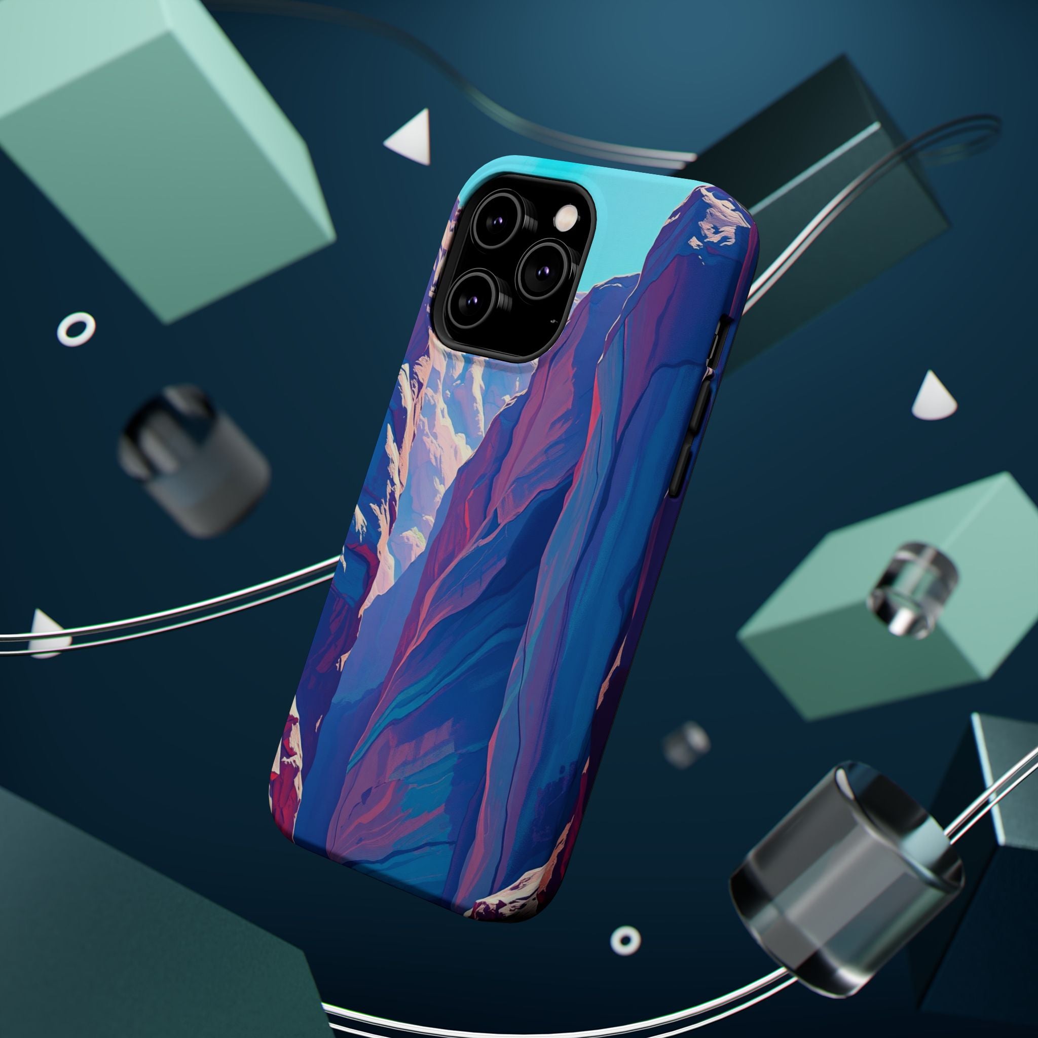 iPhone Cyan And Magenta Canyon Wall Slim Everyday Designer Case · iPhone Case