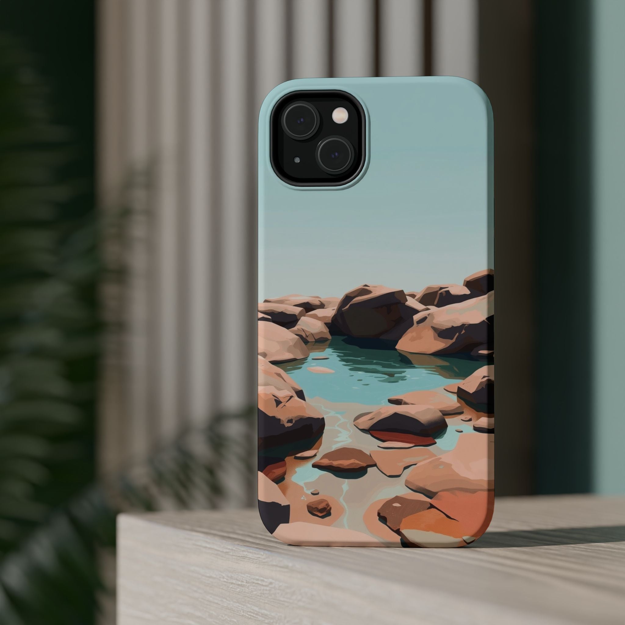 iPhone Tidal Pool Oil Painting Impressionist Slim iPhone Everyday · iPhone Case