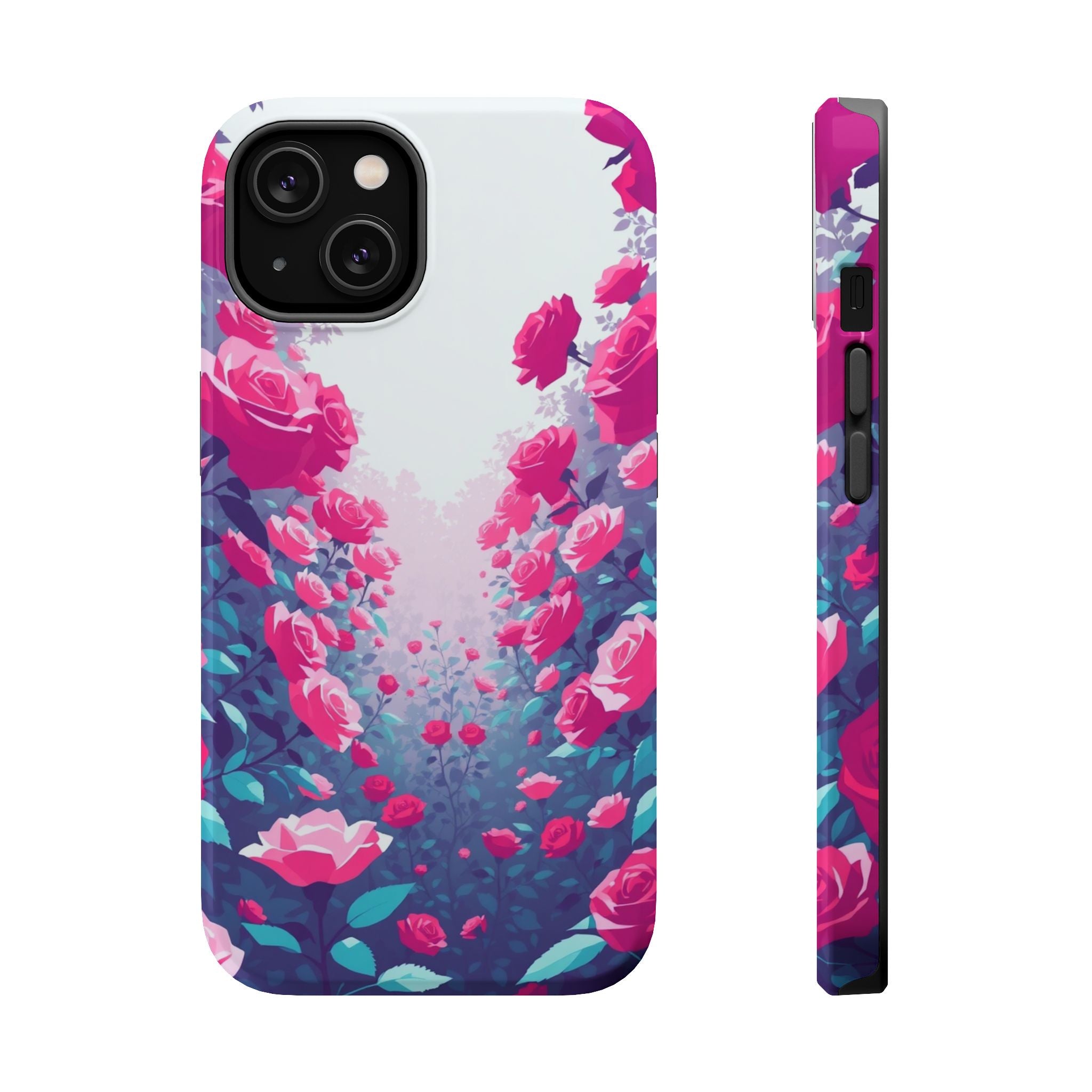 iPhone Cyan And Magenta Rose Garden Slim Everyday Designer Case · iPhone Case