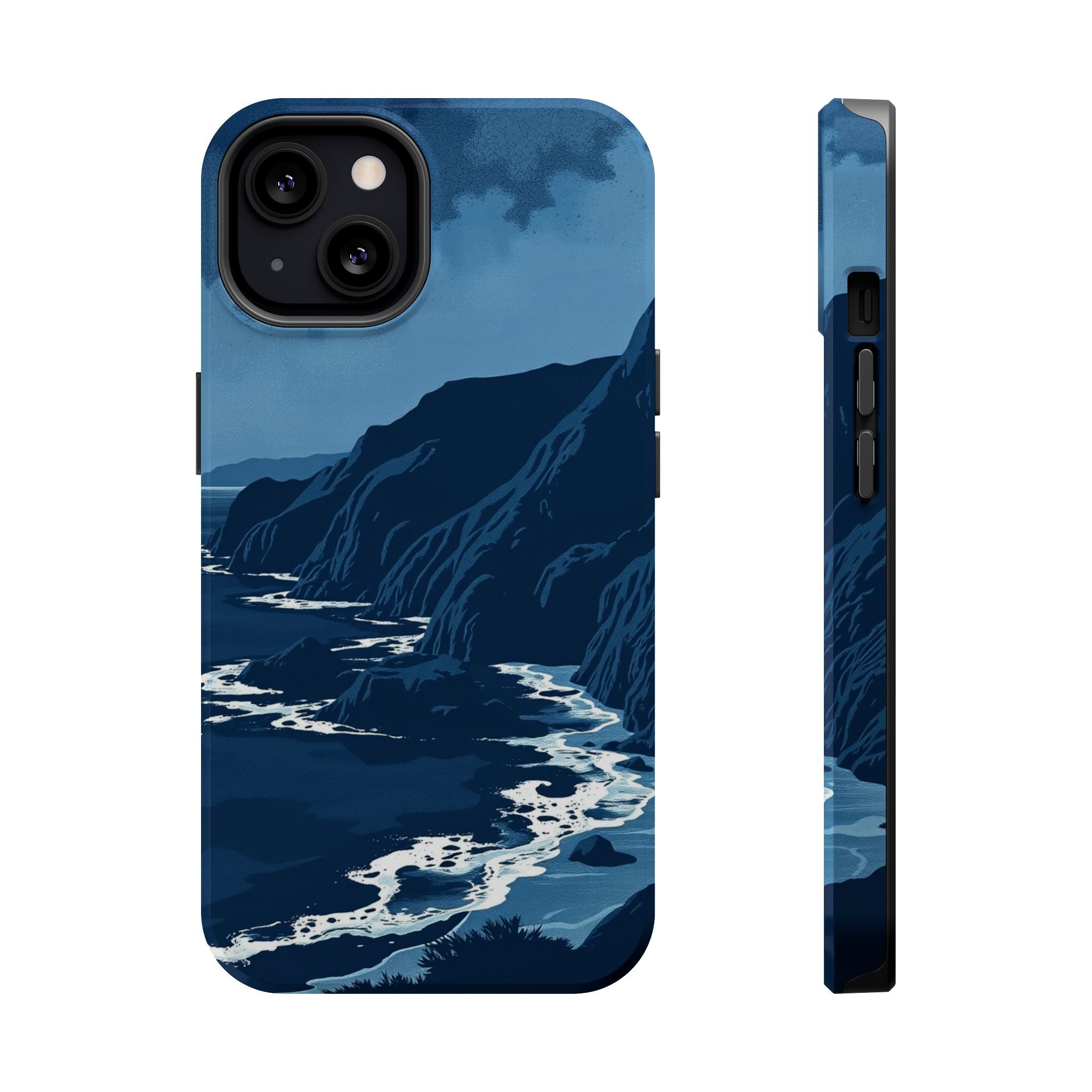iPhone Midnight Blue And Silver Hibiscus Coast Carry Case Slim Snap Case · iPhon