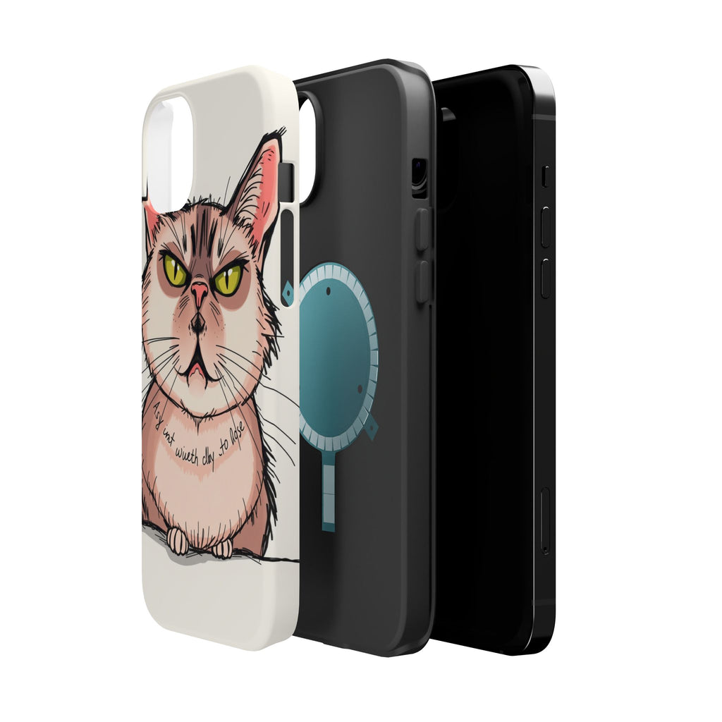 iPhone Sarcastic Cat Verdict Hand-Drawn Sketch Soft Finish Everyday Case · iPhon
