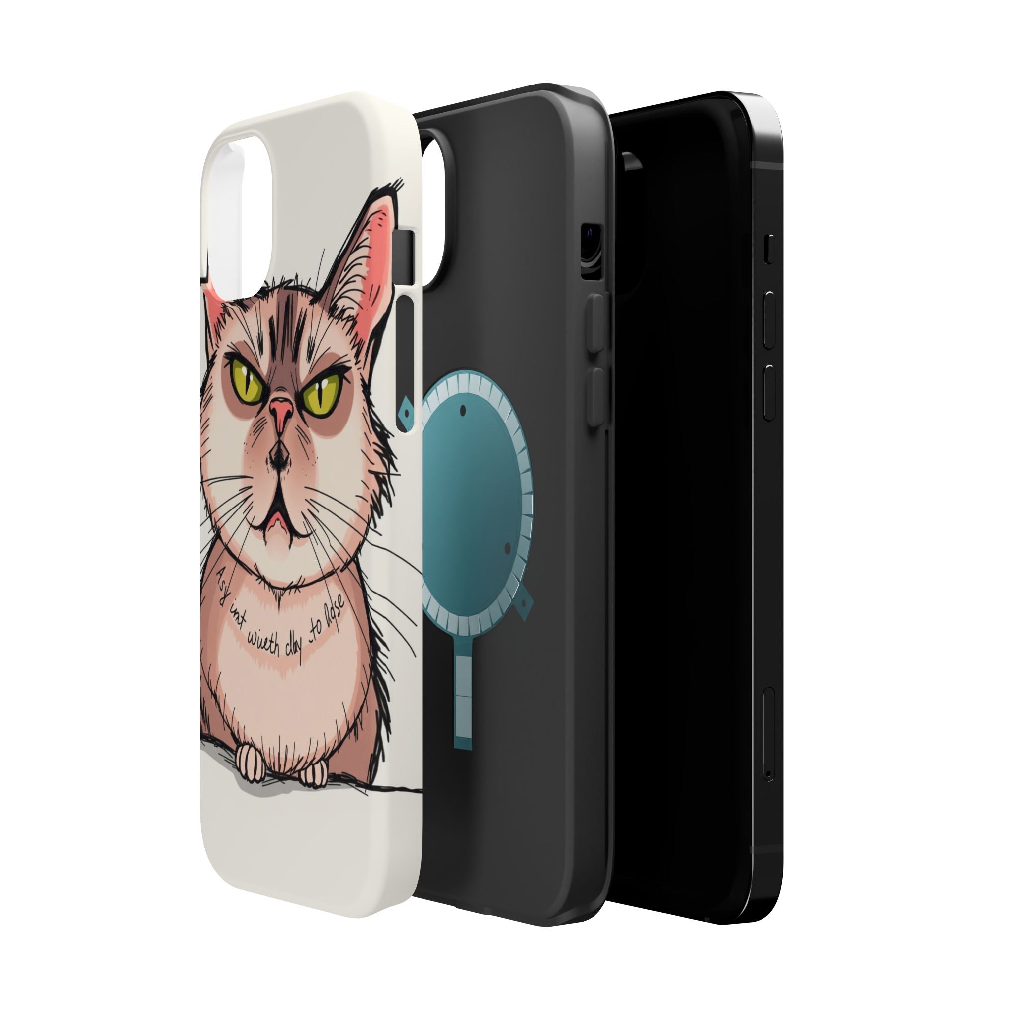 iPhone Sarcastic Cat Verdict Hand-Drawn Sketch Soft Finish Everyday Case · iPhon