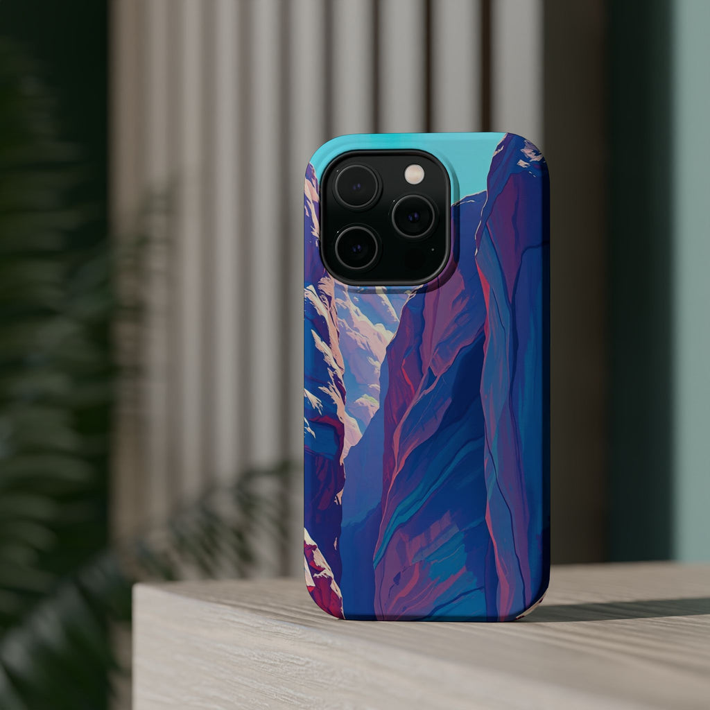 iPhone Cyan And Magenta Canyon Wall Slim Everyday Designer Case · iPhone Case