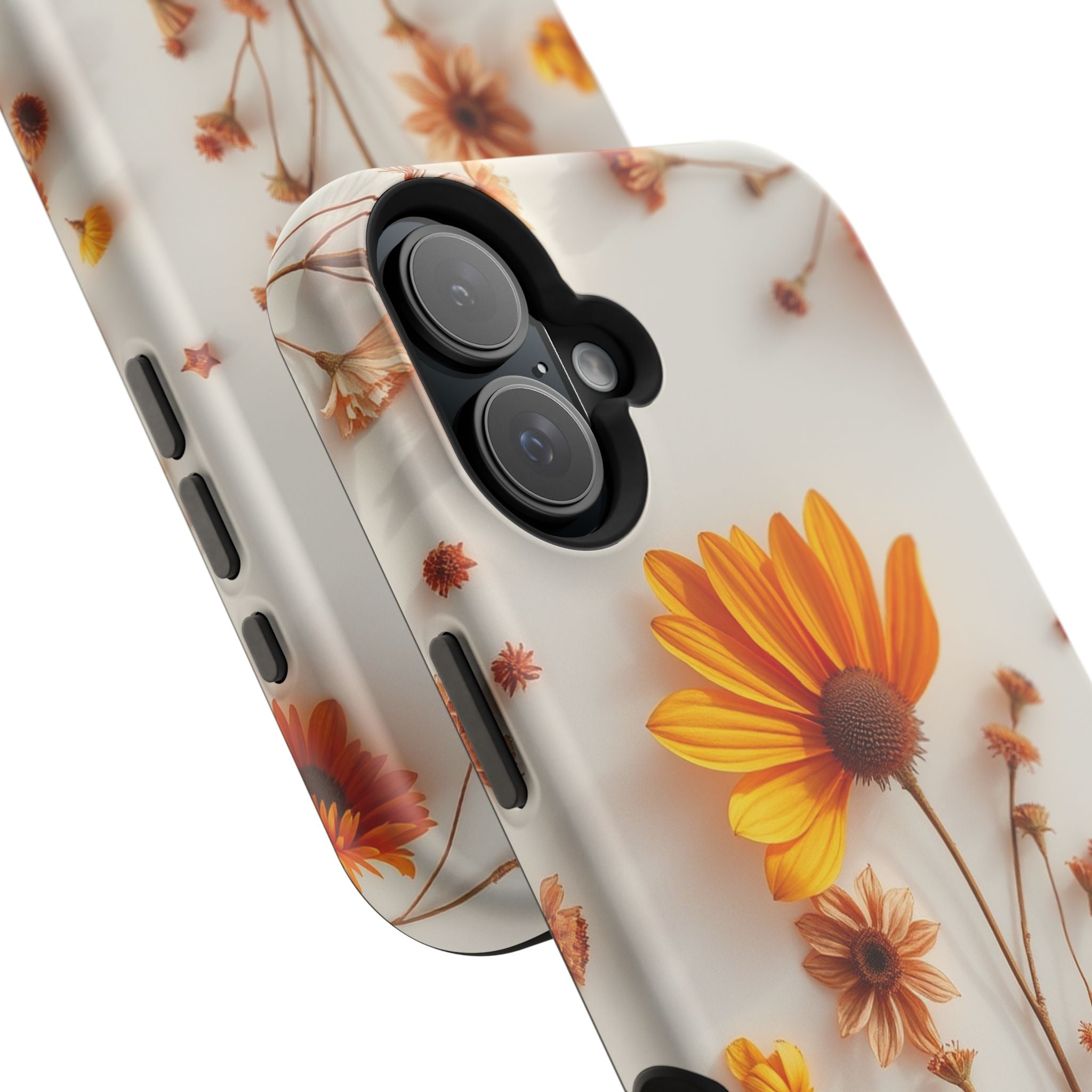 iPhone Mustard And Rust Dried Flower Flat Lay Carry Case Slim Snap Case · iPhone