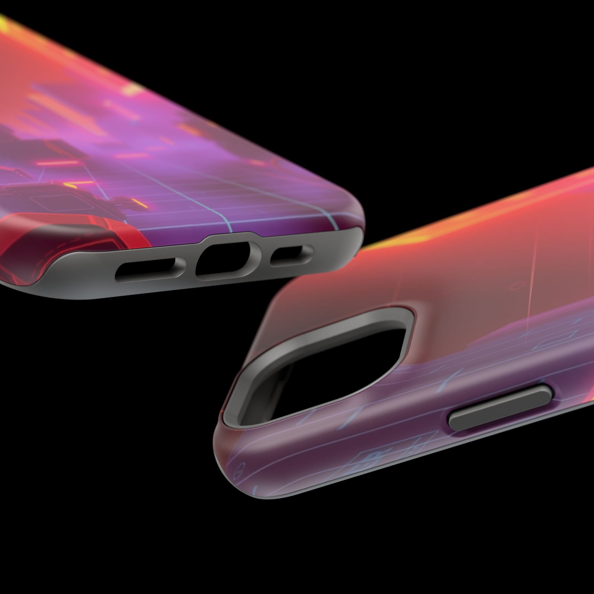 iPhone Dreamy 80s Grid Synthwave Design Slim Everyday Designer Case · iPhone Cas