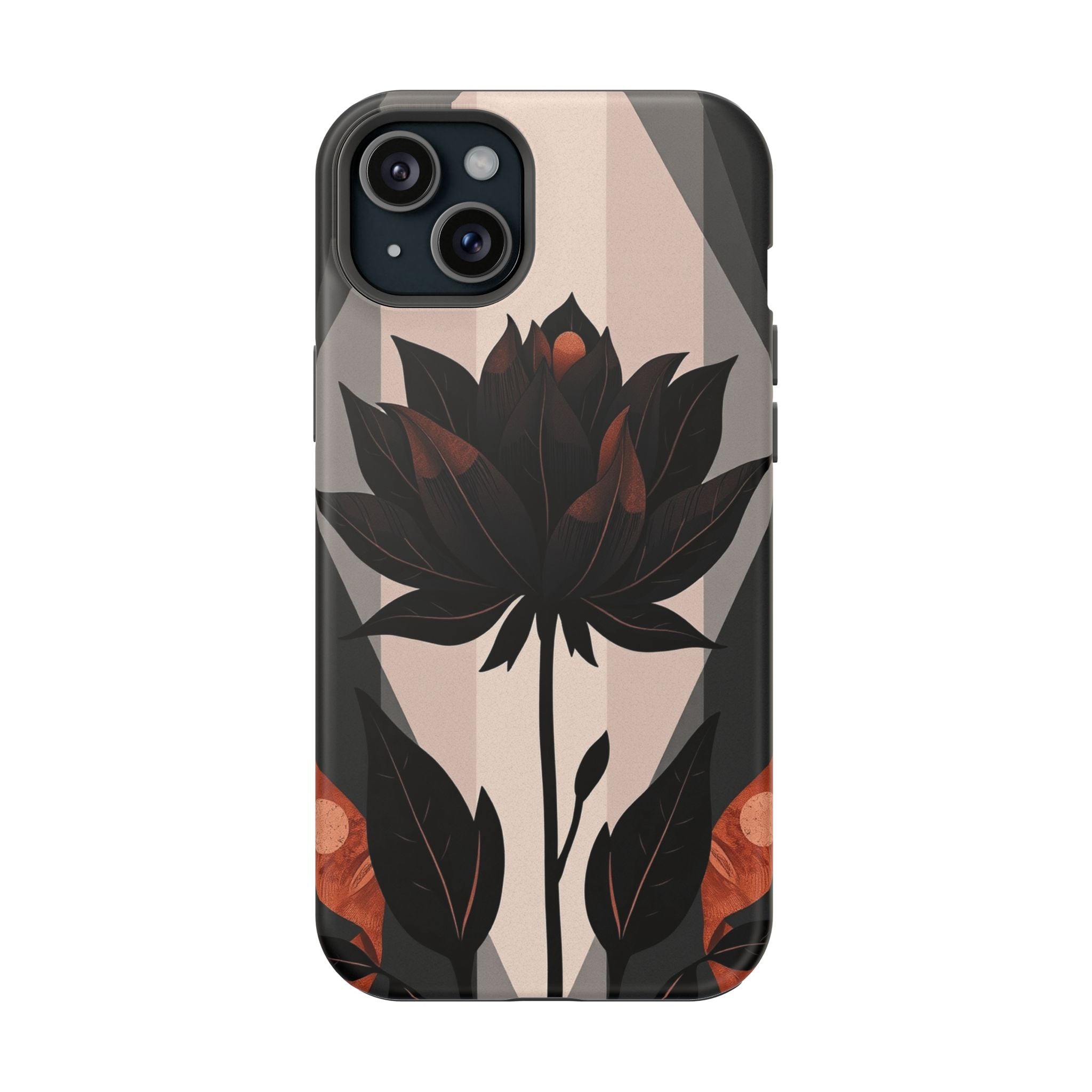 iPhone Charcoal And Copper Floral Silhouette Slim iPhone Everyday · iPhone Case