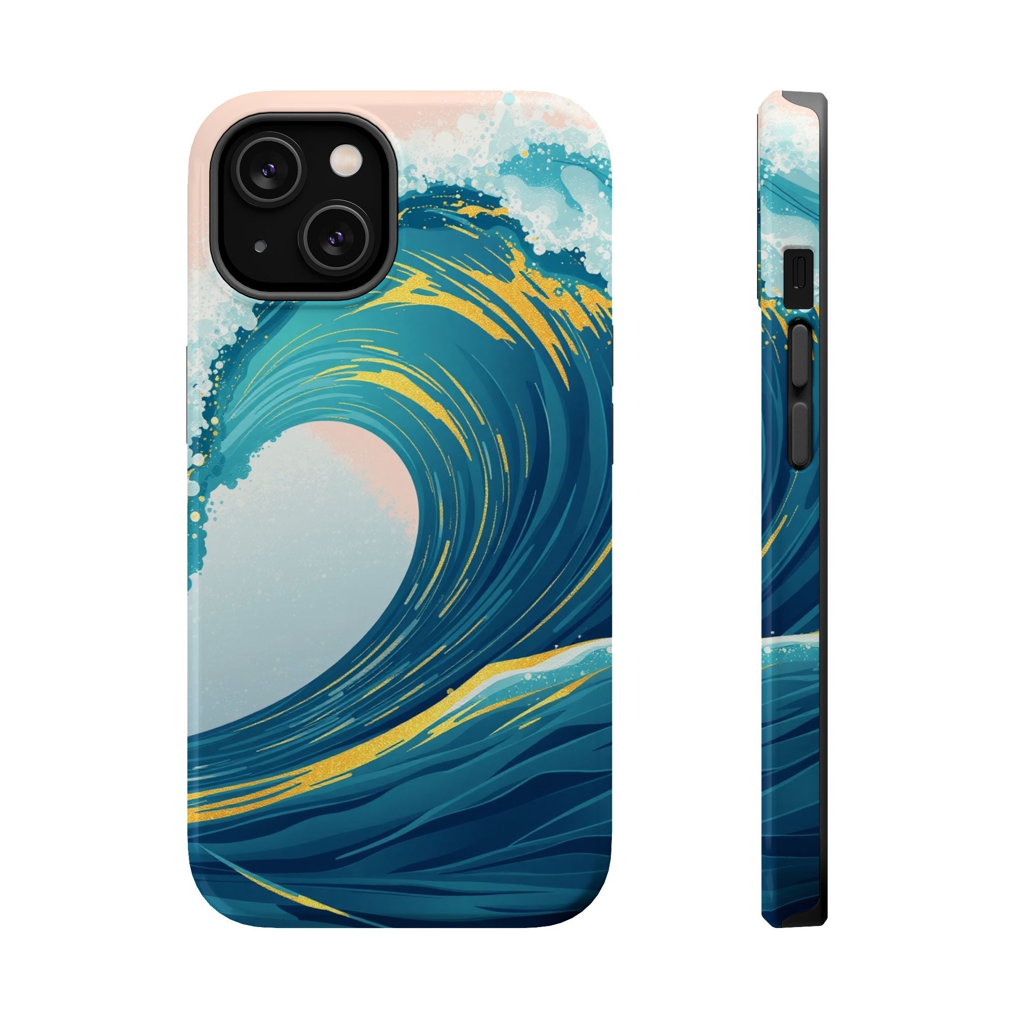 iPhone Mint And Blush Ocean Wave Crash Slim Everyday Designer Case · iPhone Case