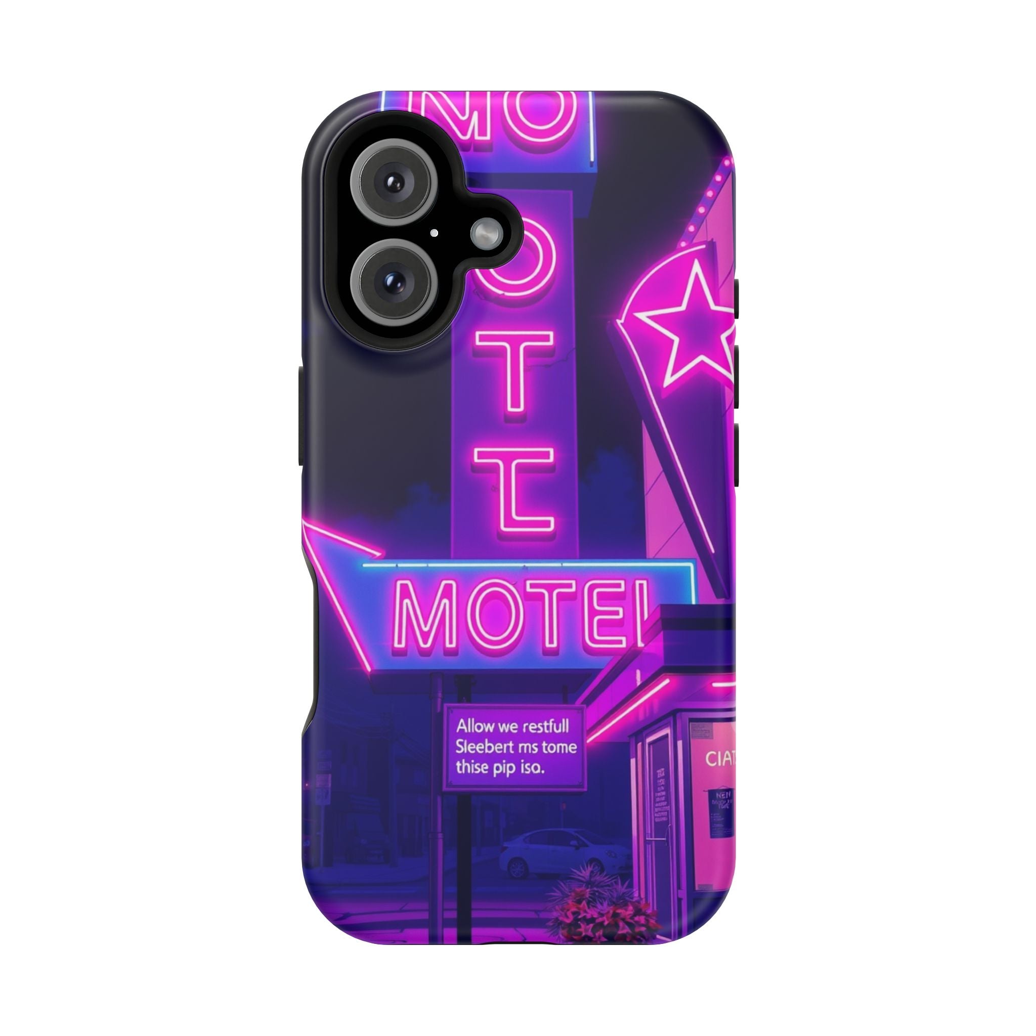 iPhone Neon Sign Motel Enchanted Art Slim Everyday Designer Case · iPhone Case