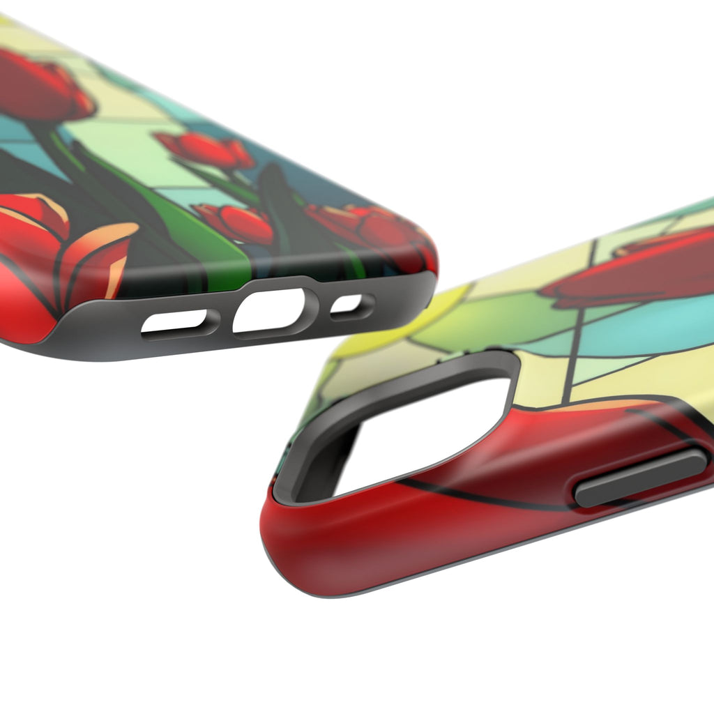 iPhone Tulip Row Stained Glass Slim Everyday Designer Case · iPhone Case