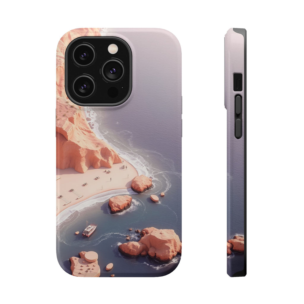 iPhone Rose Pink And Cream Shoreline Aerial Soft iPhone 17 Finish · iPhone Case