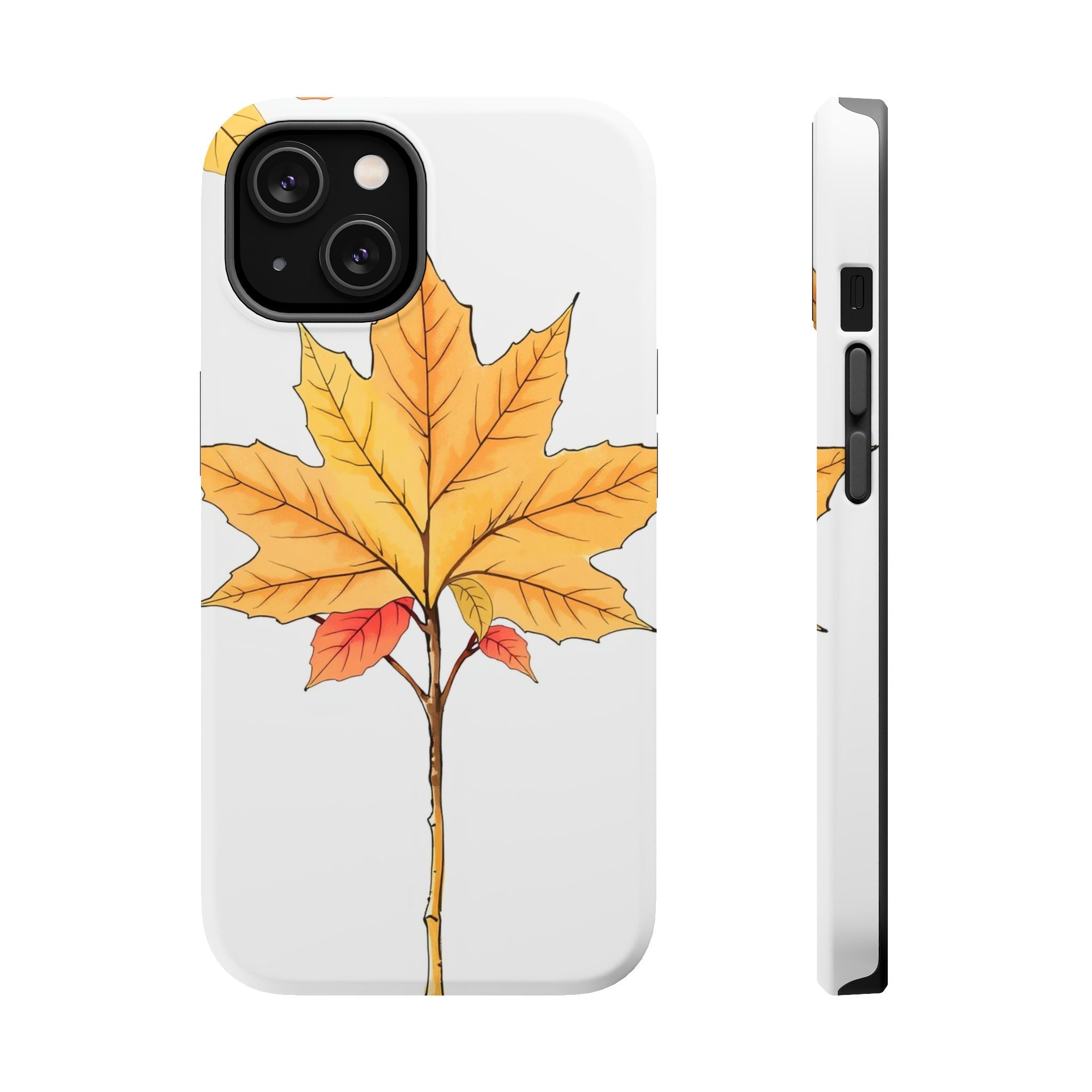 iPhone Mint And Blush Autumn Maple Bold Modern Everyday Snap Case · iPhone Case