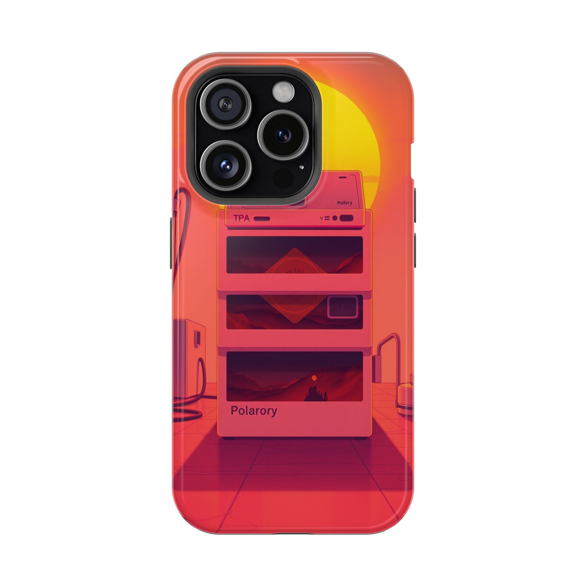 iPhone Polaroid Stack Memory Neon Cyberpunk Slim Everyday Designer Case · iPhone