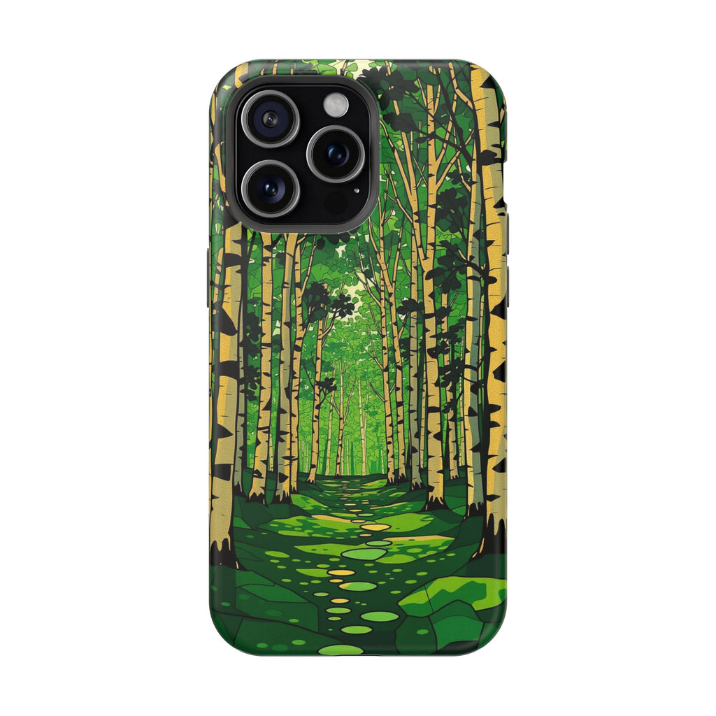 iPhone Emerald Green And Gold Birch Grove Slim iPhone Everyday Designer · iPhone