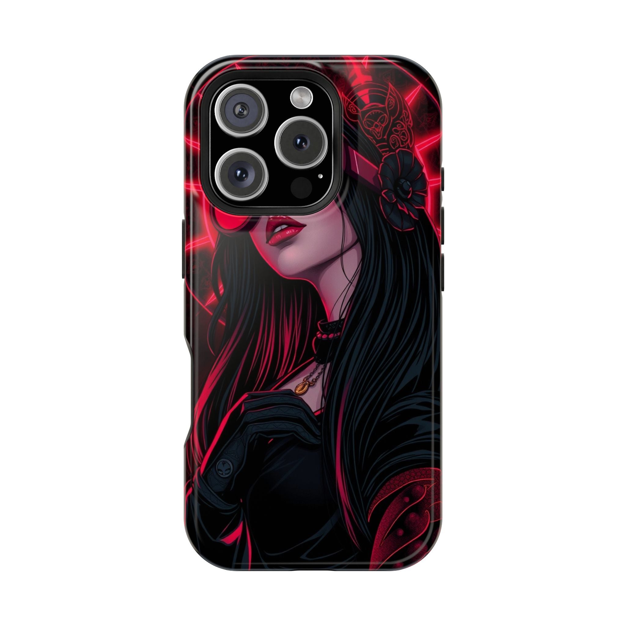 iPhone Black And Crimson Art Nouveau Female Slim Everyday Designer Case · iPhone