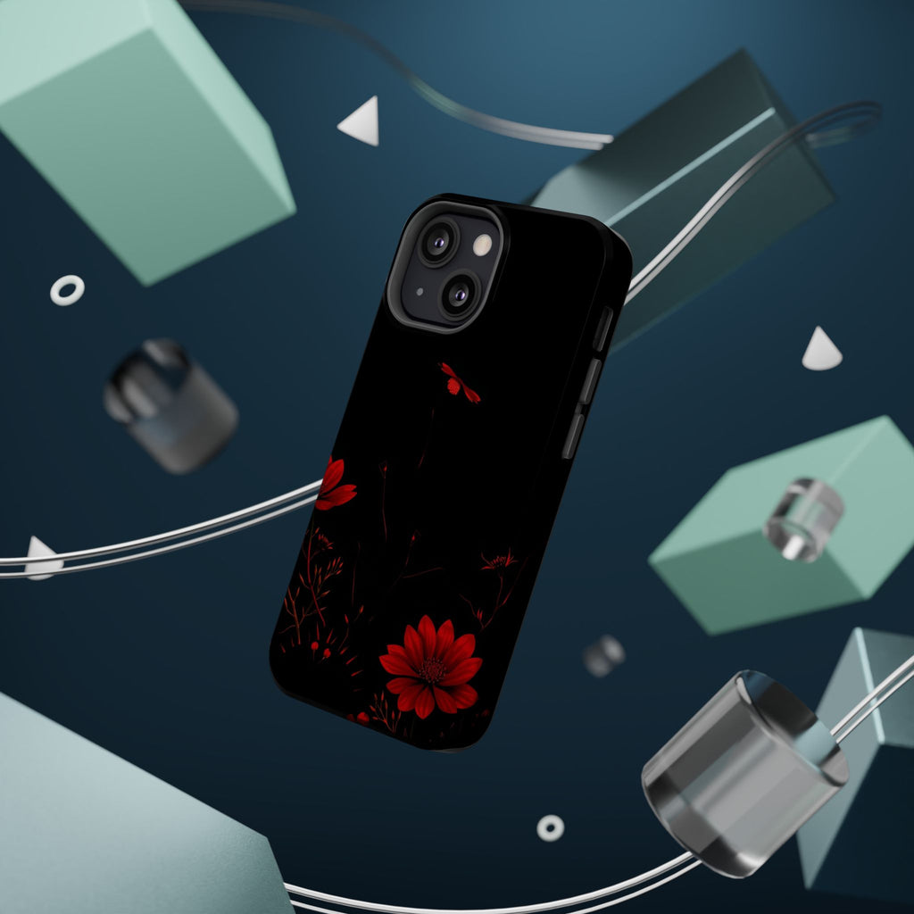 iPhone Black And Crimson Desert Flower Slim Everyday Designer Case · iPhone Case