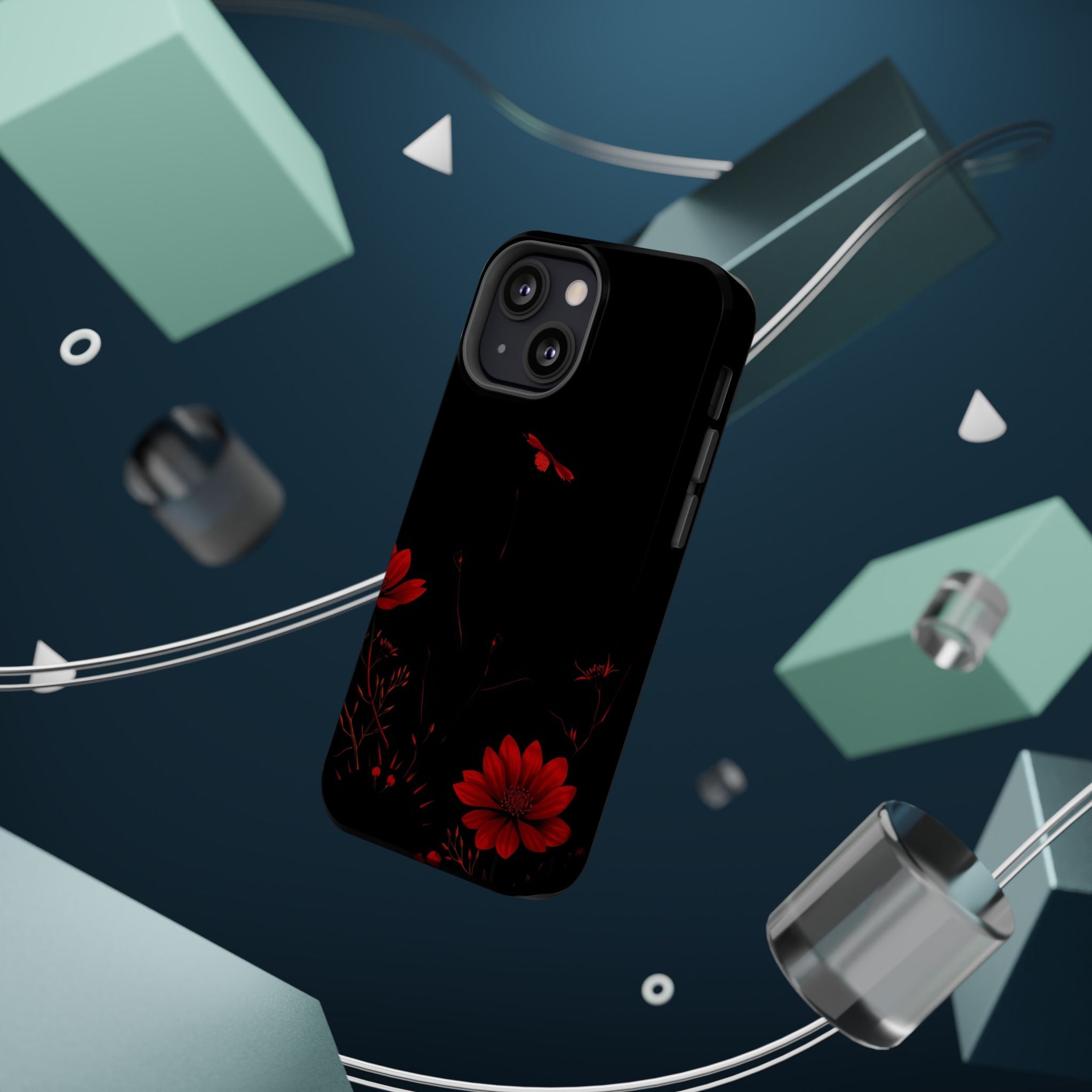 iPhone Black And Crimson Desert Flower Slim Everyday Designer Case · iPhone Case