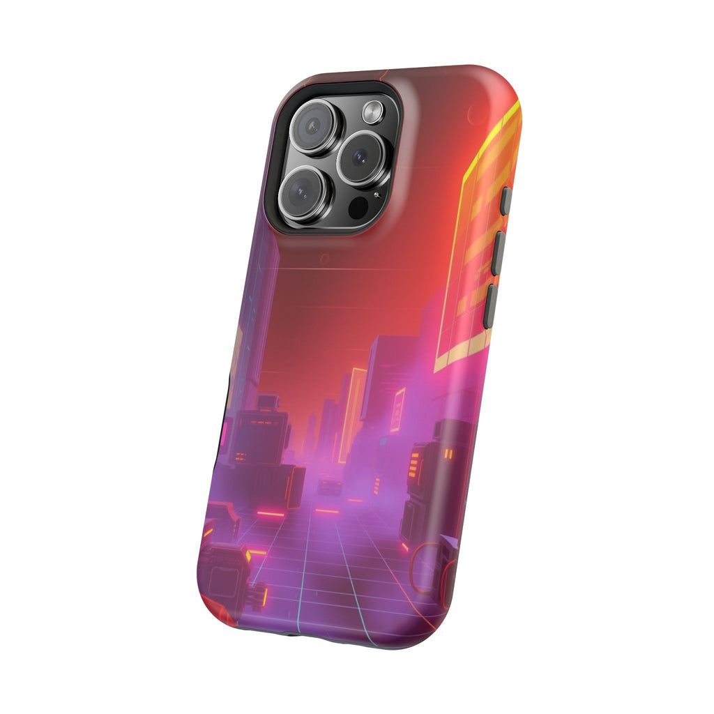 iPhone Dreamy 80s Grid Synthwave Design Slim Everyday Designer Case · iPhone Cas