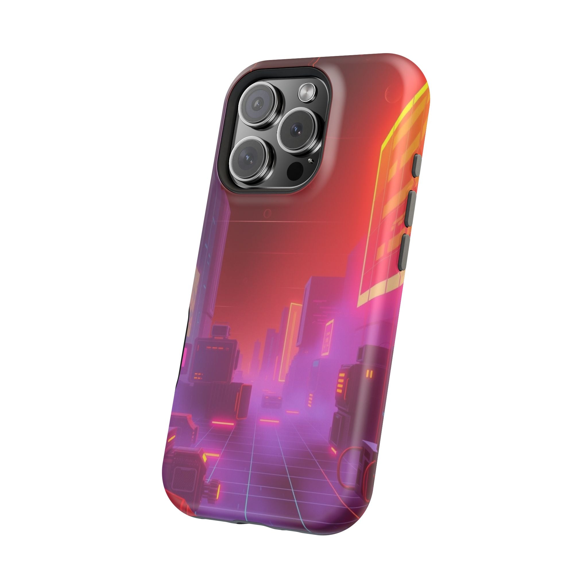 iPhone Dreamy 80s Grid Synthwave Design Slim Everyday Designer Case · iPhone Cas