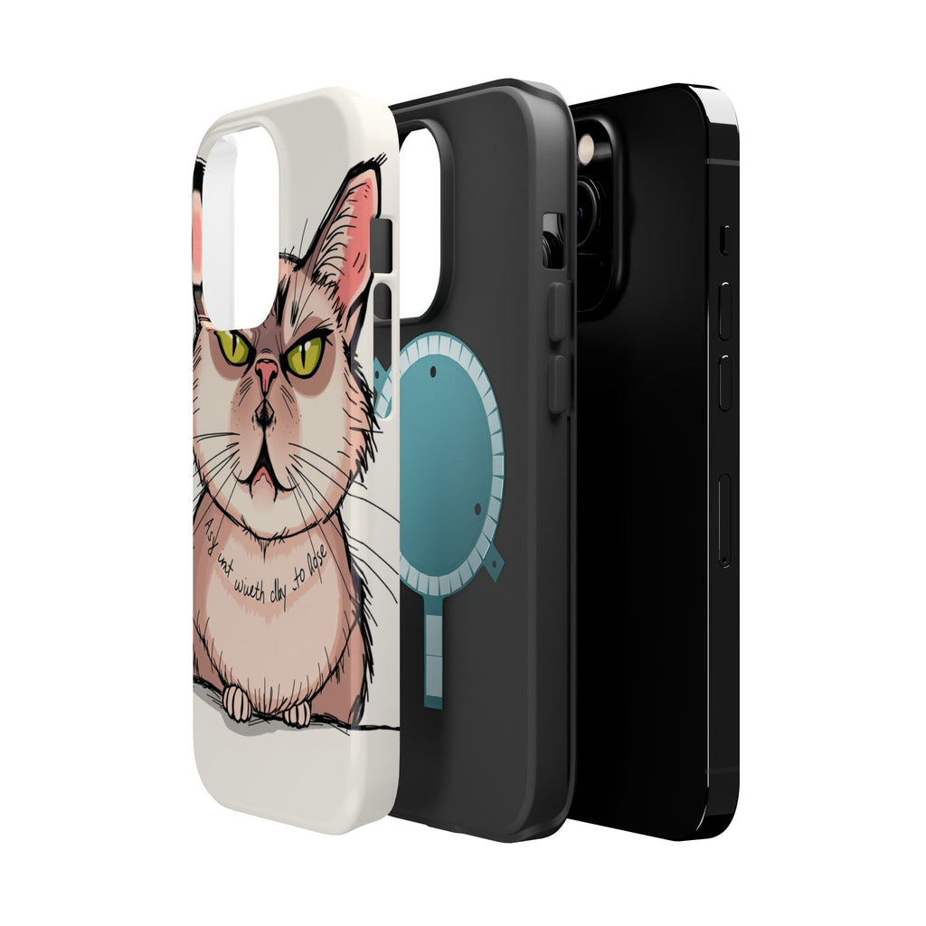 iPhone Sarcastic Cat Verdict Hand-Drawn Sketch Soft Finish Everyday Case · iPhon