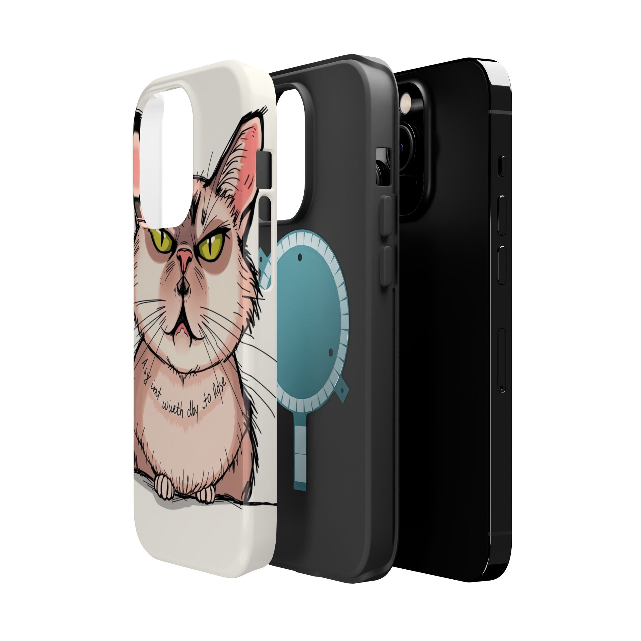 iPhone Sarcastic Cat Verdict Hand-Drawn Sketch Soft Finish Everyday Case · iPhon
