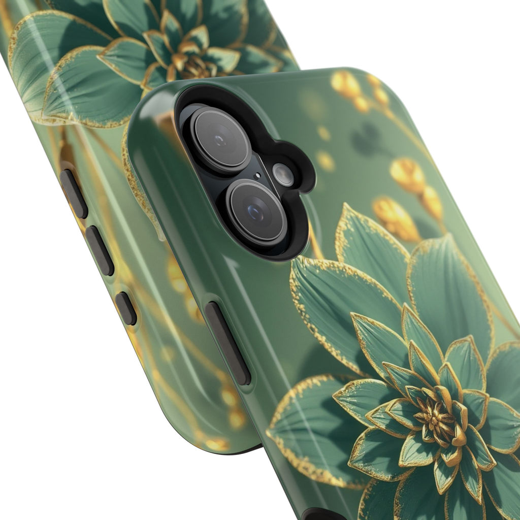 iPhone Floral Gold Foil Pixel Art -Bit Slim Everyday Designer Case · iPhone Case