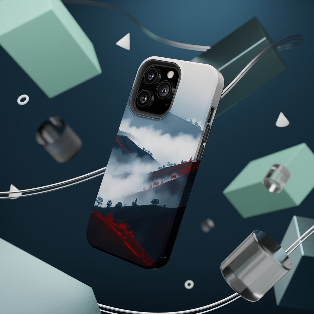 iPhone Black And Crimson Fog Rolling Over Hills Soft iPhone Finish · iPhone Case